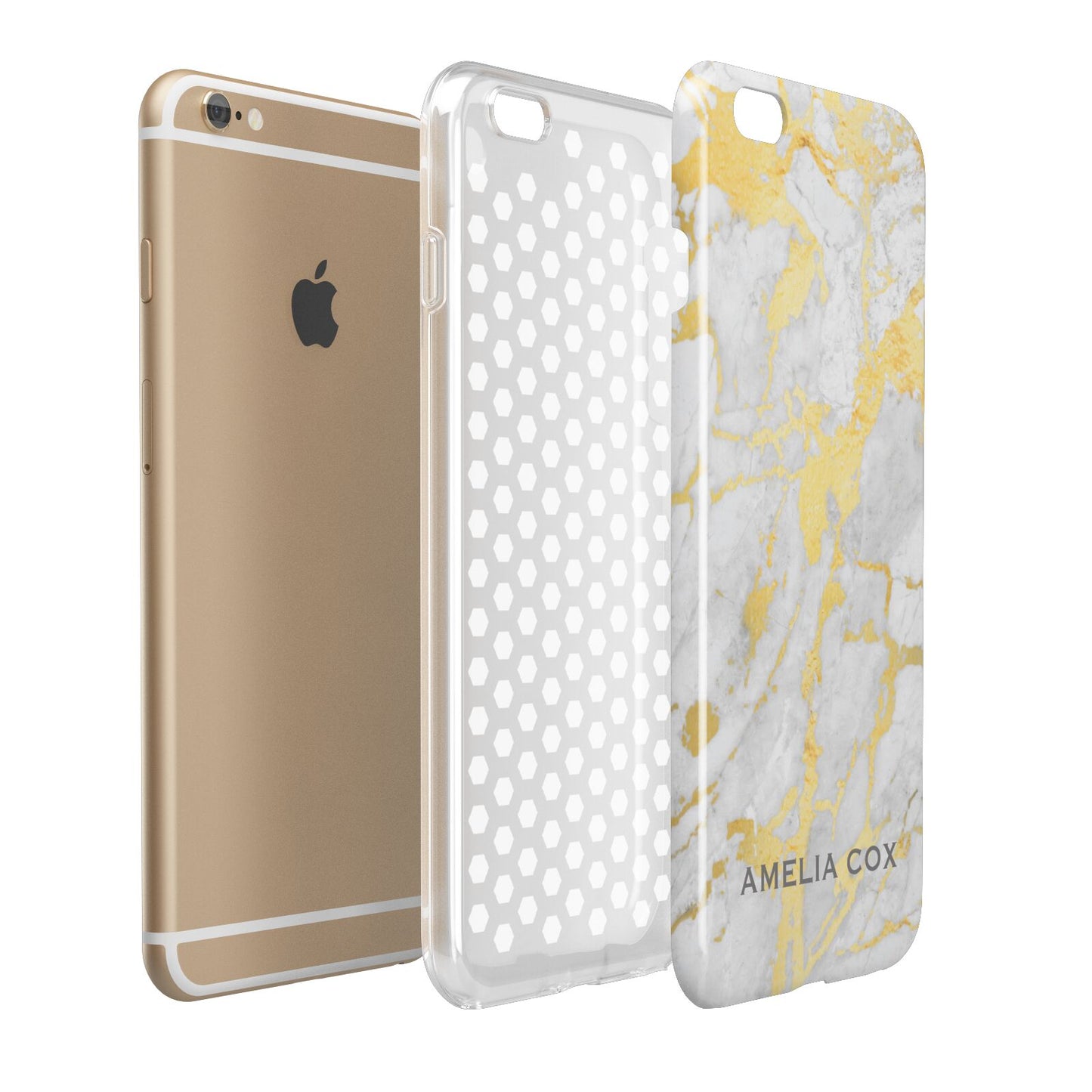 Gold Marble Name Personalised Apple iPhone 6 Plus 3D Tough Case Expand Detail Image