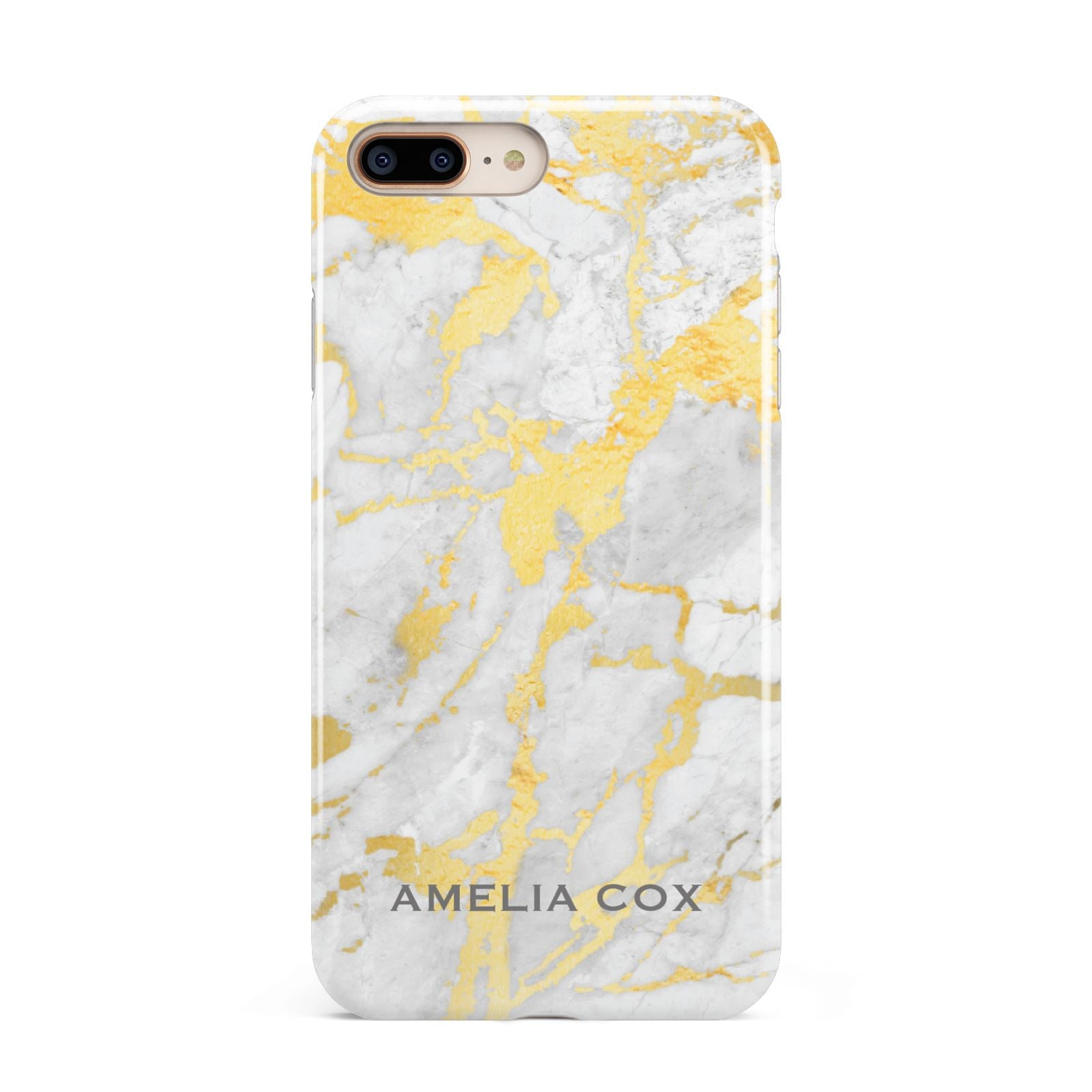 Gold Marble Name Personalised Apple iPhone 7 8 Plus 3D Tough Case