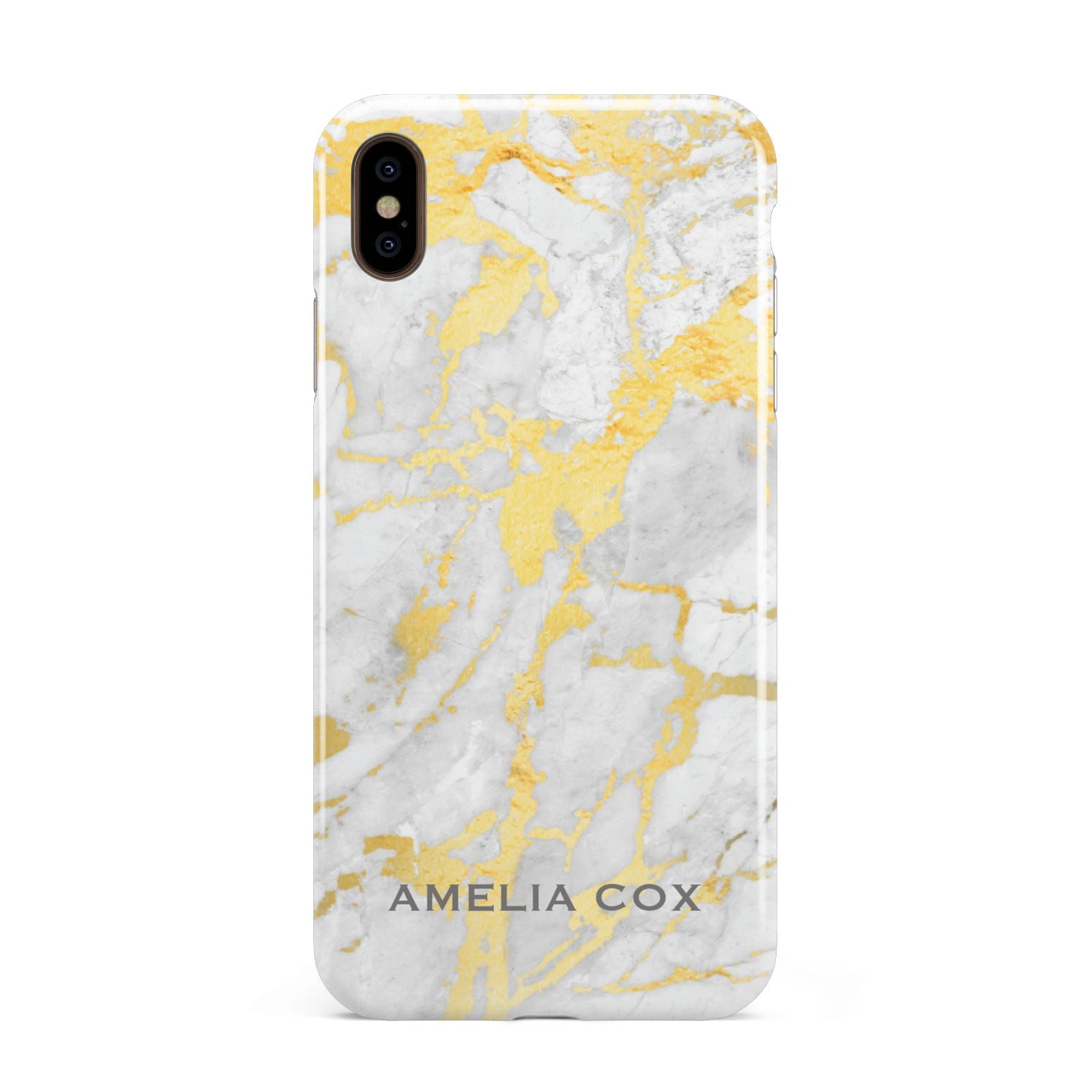 Gold Marble Name Personalised Apple iPhone Xs Max 3D Tough Case