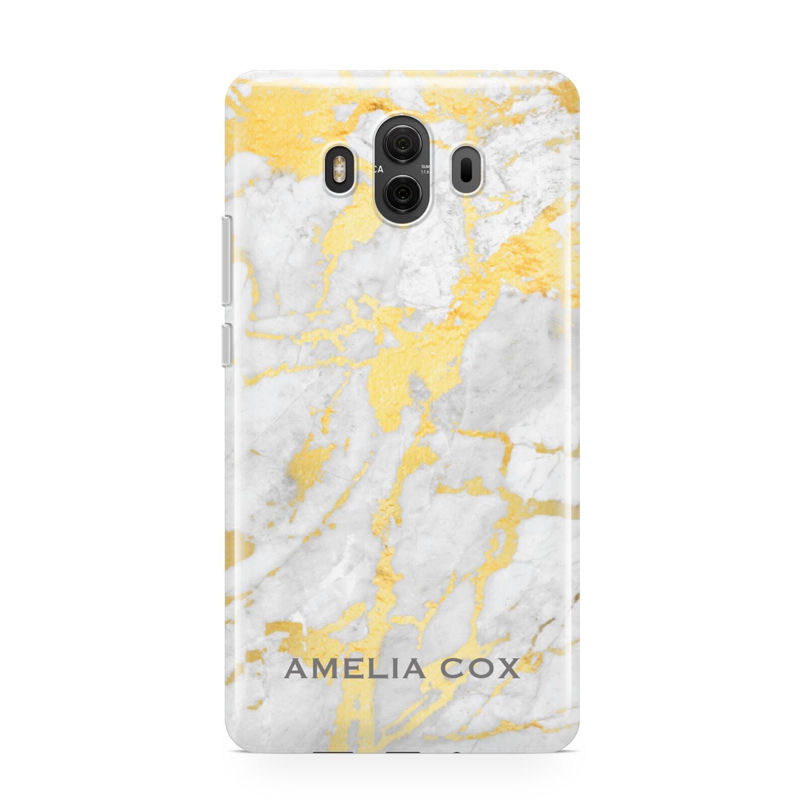 Gold Marble Name Personalised Huawei Mate 10 Protective Phone Case