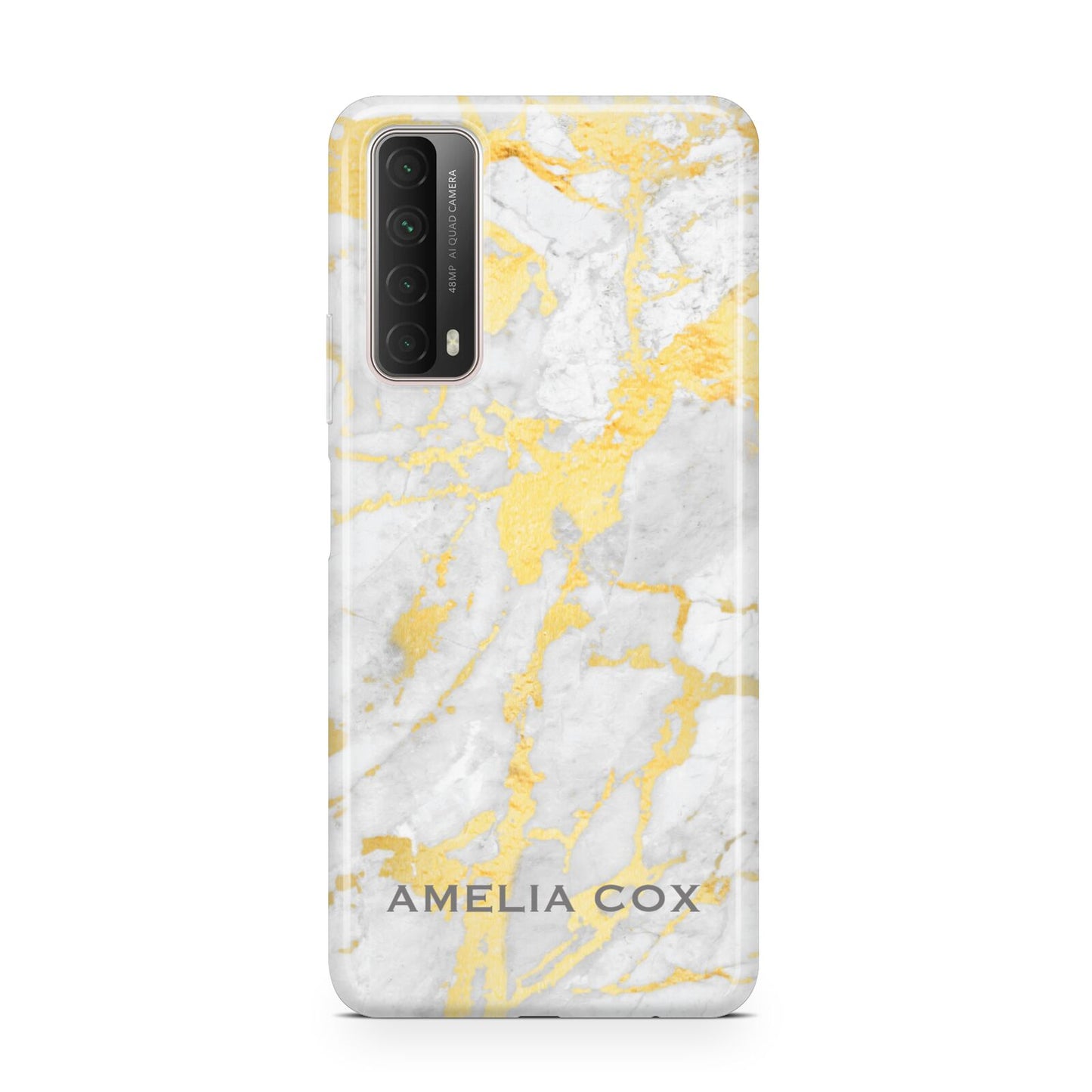 Gold Marble Name Personalised Huawei P Smart 2021