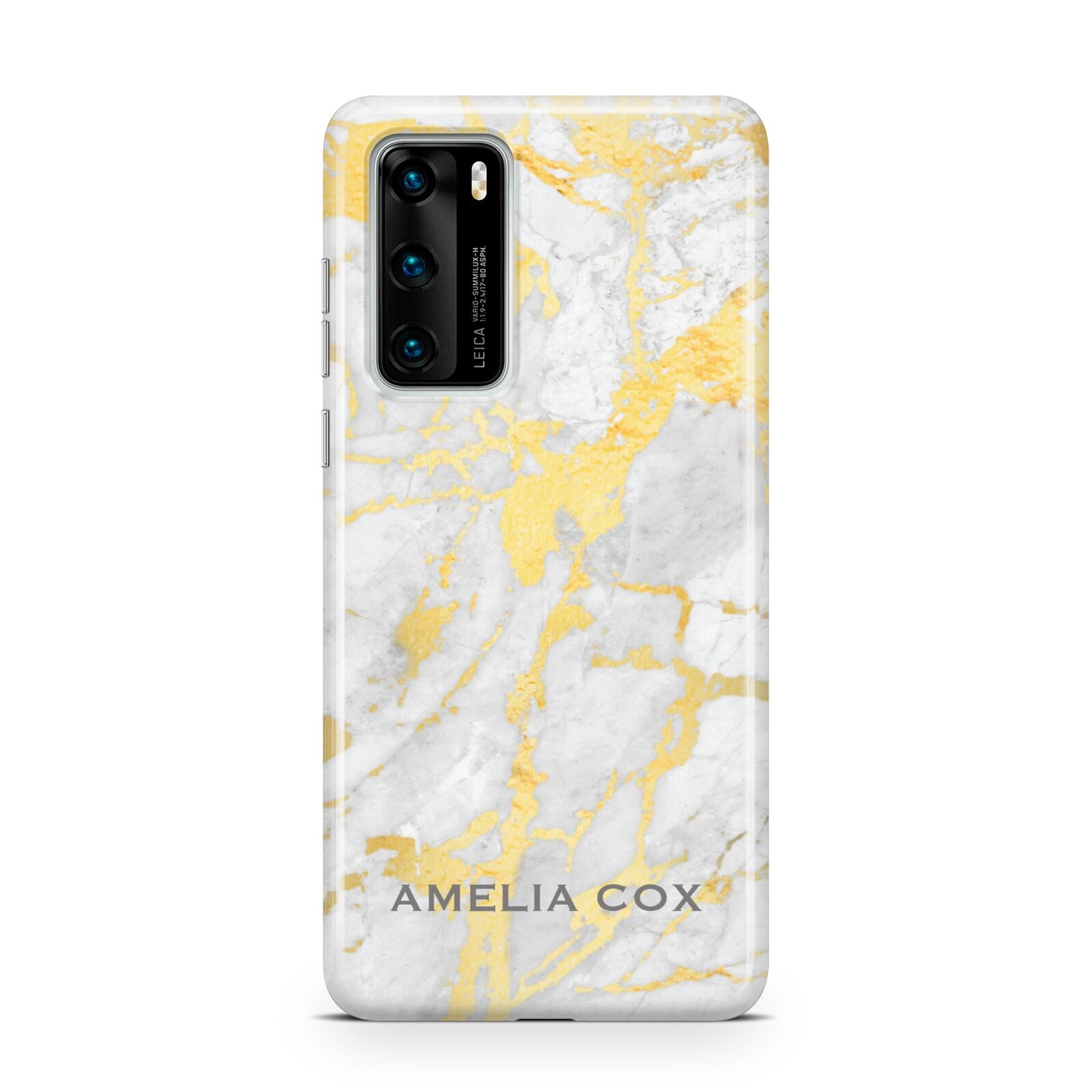 Gold Marble Name Personalised Huawei P40 Phone Case
