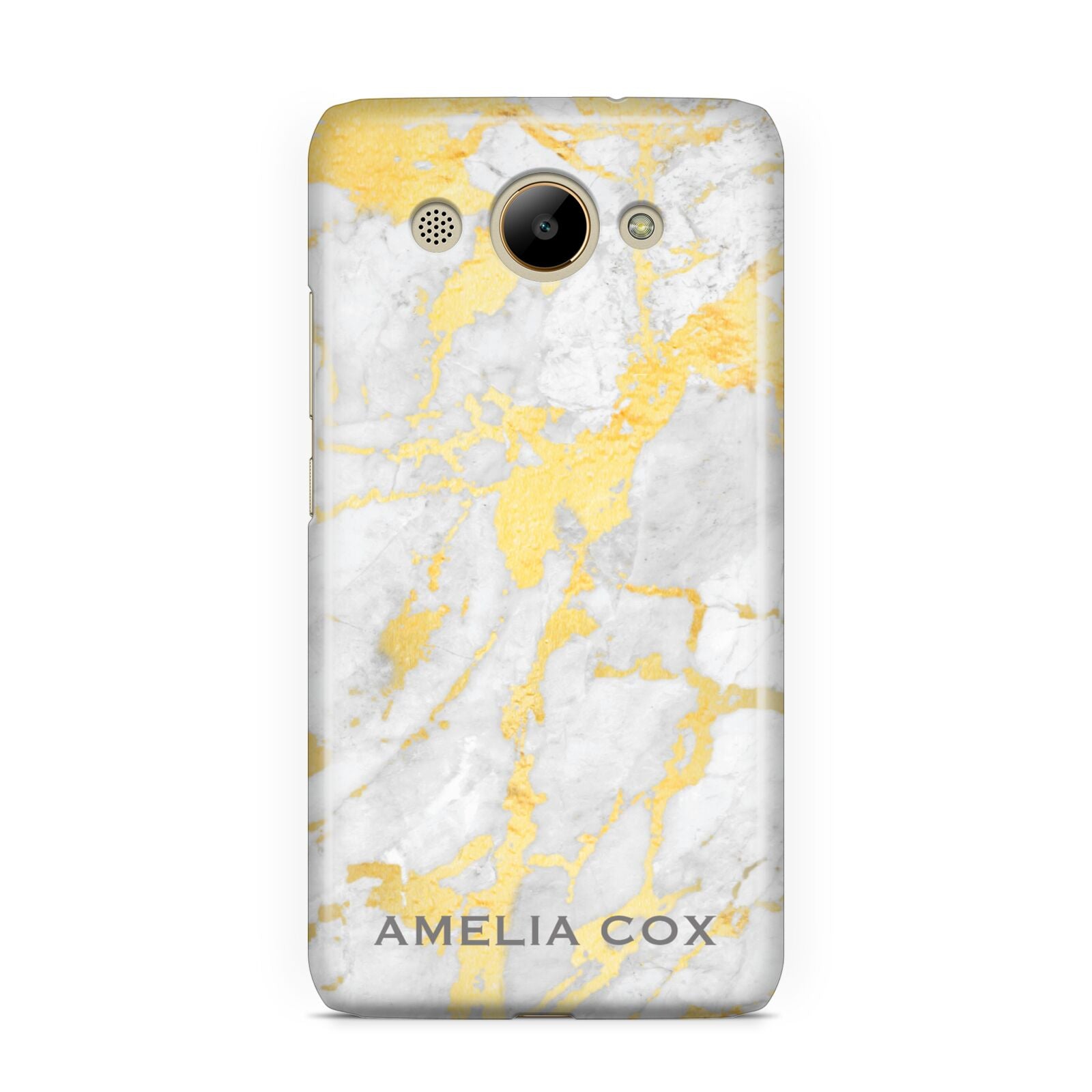 Gold Marble Name Personalised Huawei Y3 2017