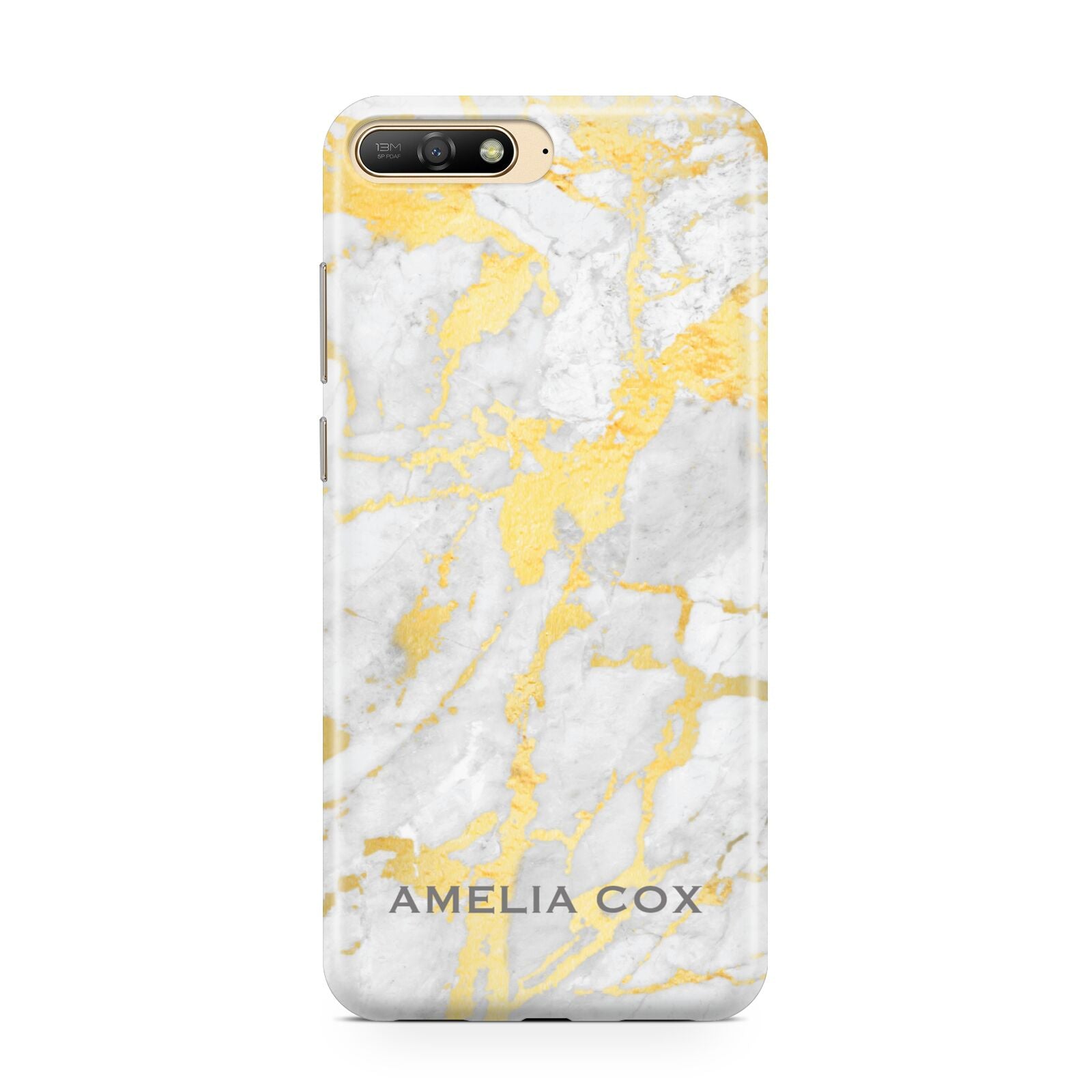 Gold Marble Name Personalised Huawei Y6 2018