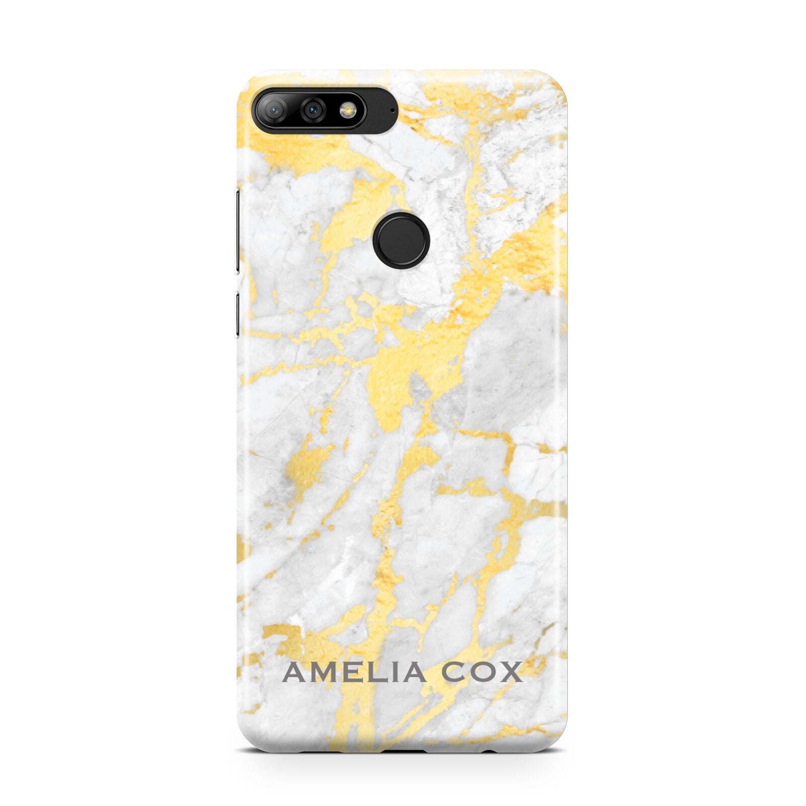 Gold Marble Name Personalised Huawei Y7 2018