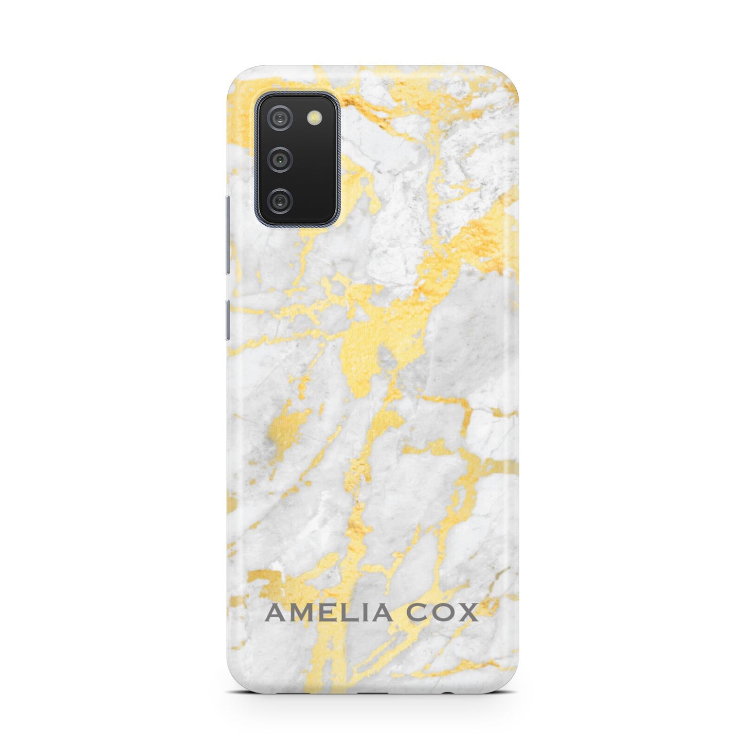 Gold Marble Name Personalised Samsung A02s Case