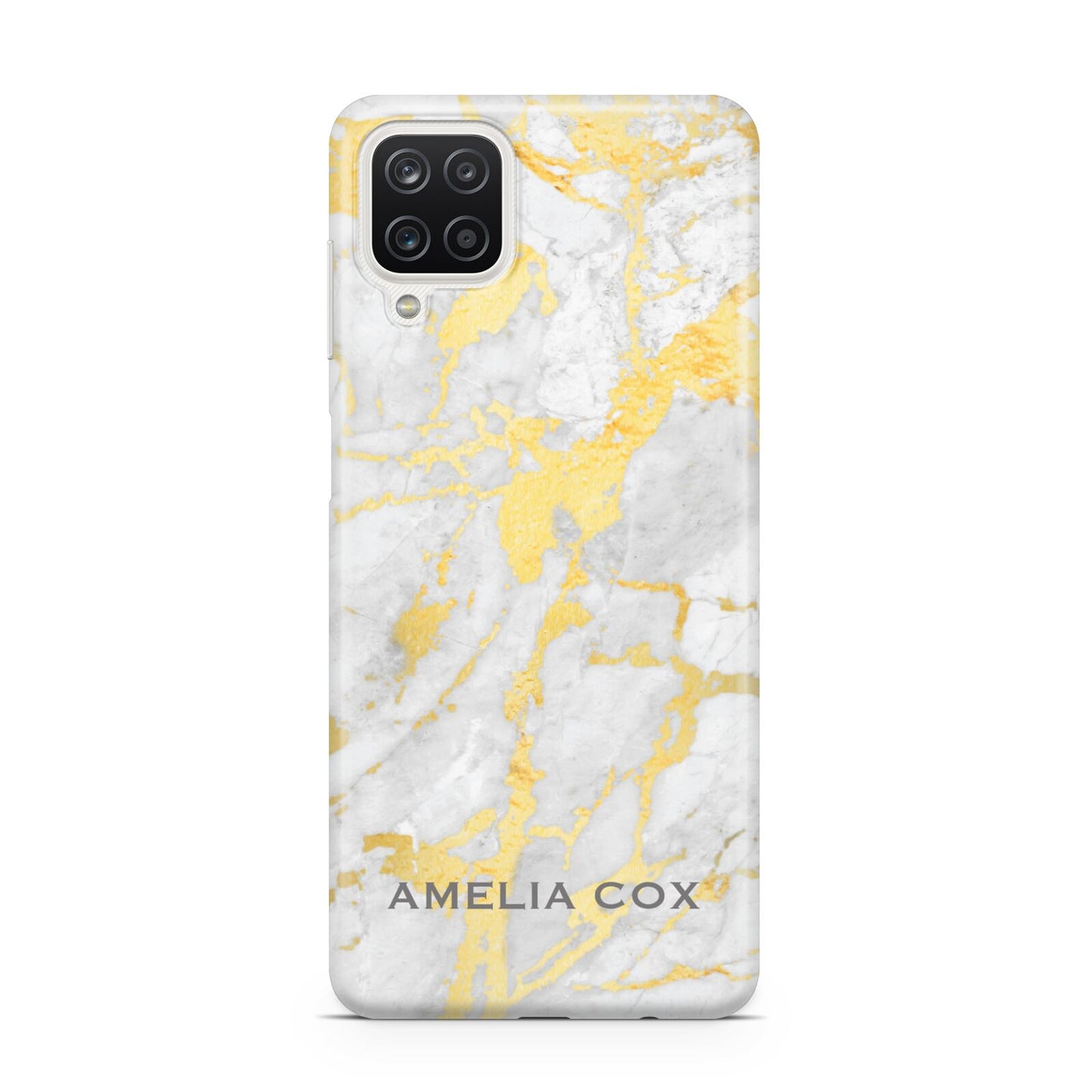 Gold Marble Name Personalised Samsung A12 Case