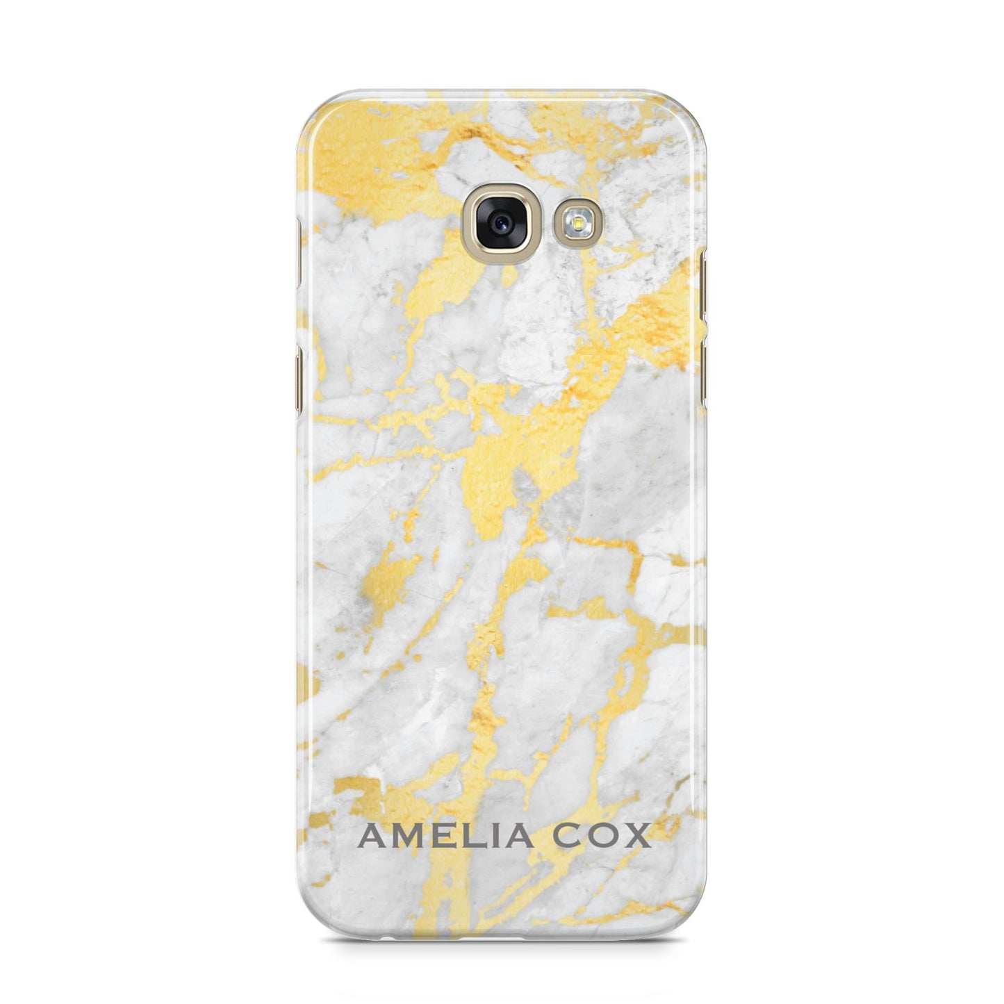 Gold Marble Name Personalised Samsung Galaxy A5 2017 Case on gold phone