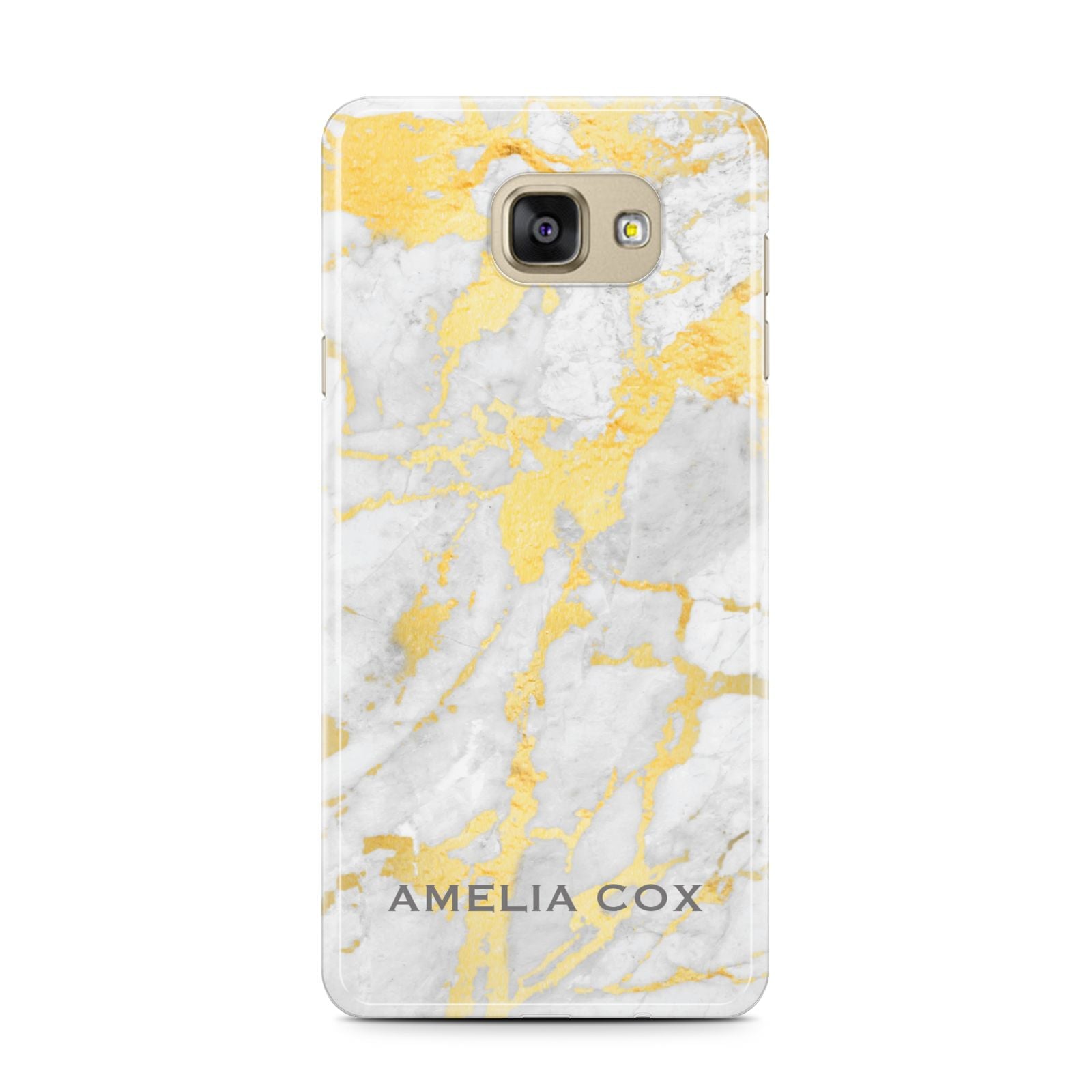 Gold Marble Name Personalised Samsung Galaxy A7 2016 Case on gold phone