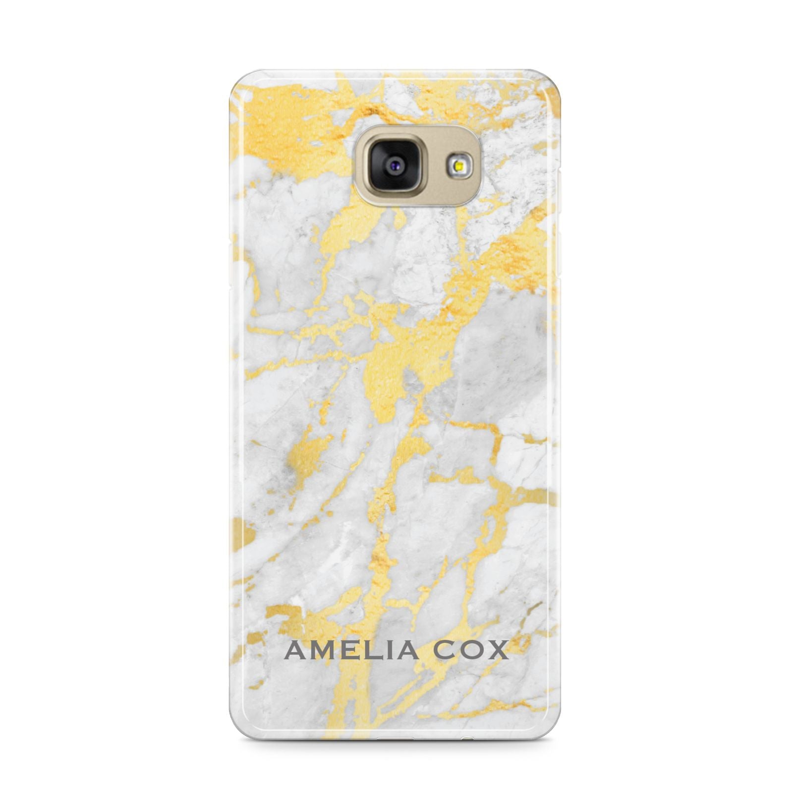 Gold Marble Name Personalised Samsung Galaxy A9 2016 Case on gold phone