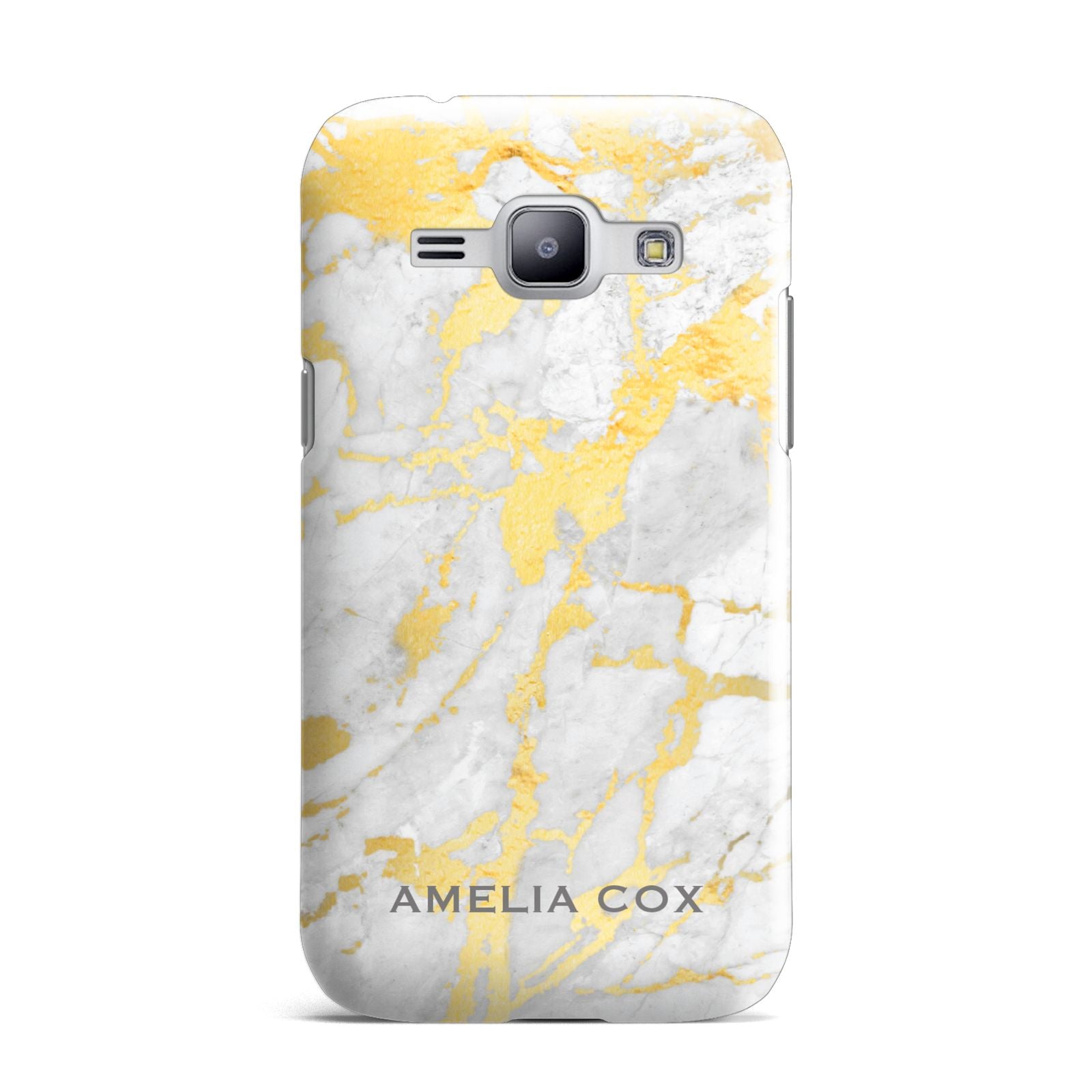 Gold Marble Name Personalised Samsung Galaxy J1 2015 Case