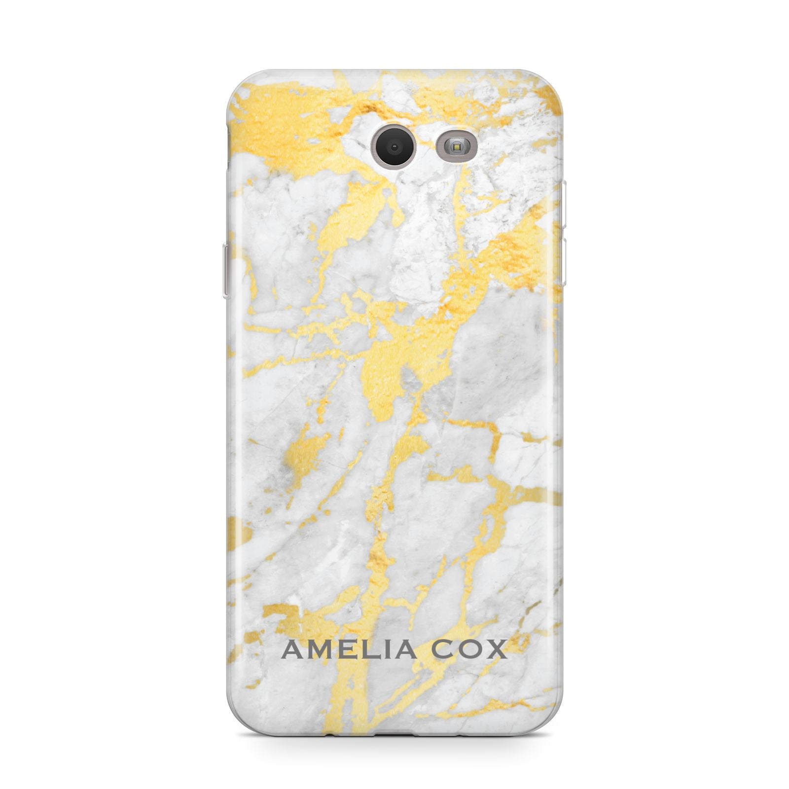 Gold Marble Name Personalised Samsung Galaxy J7 2017 Case