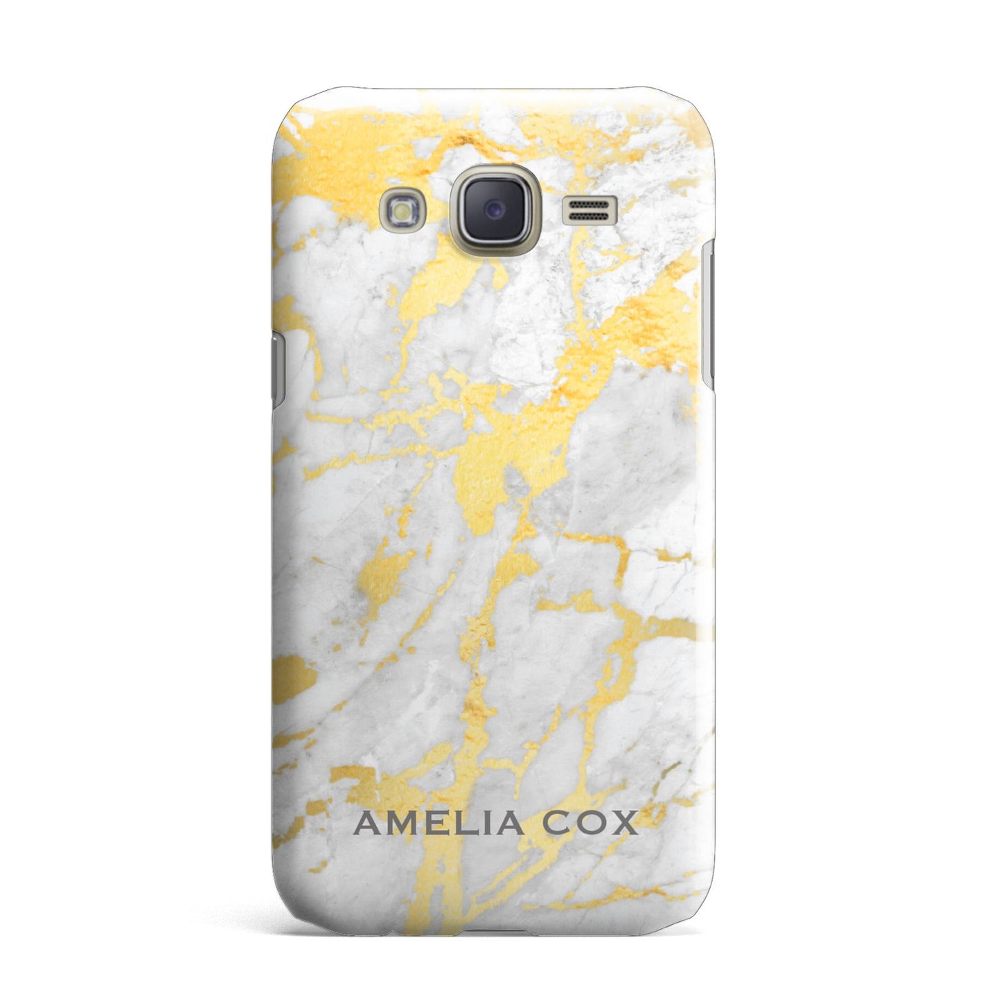 Gold Marble Name Personalised Samsung Galaxy J7 Case