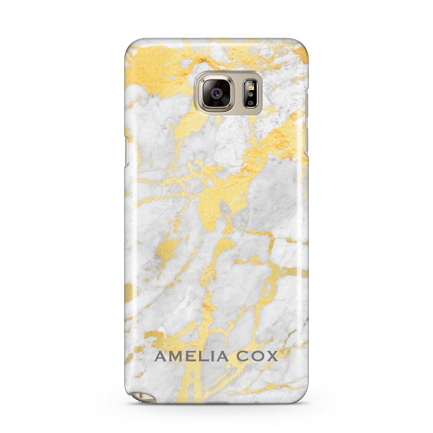 Gold Marble Name Personalised Samsung Galaxy Note 5 Case
