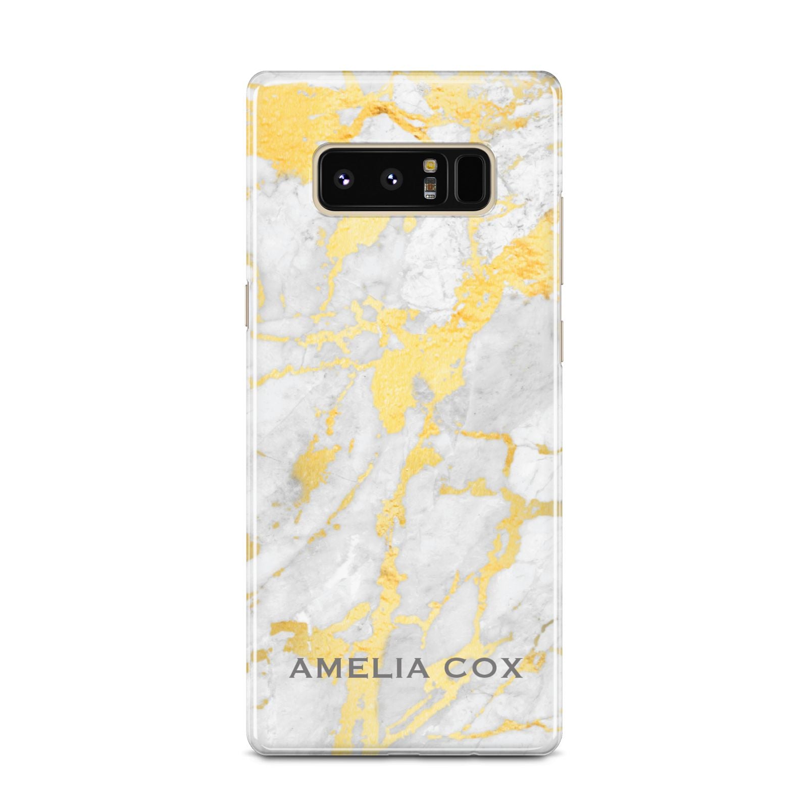 Gold Marble Name Personalised Samsung Galaxy Note 8 Case
