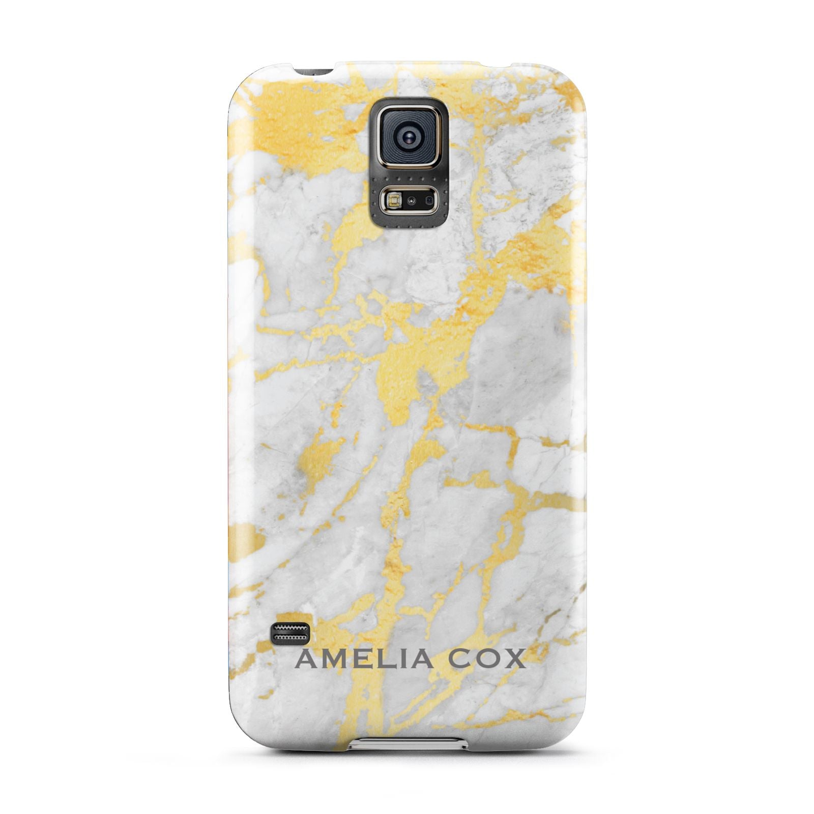 Gold Marble Name Personalised Samsung Galaxy S5 Case