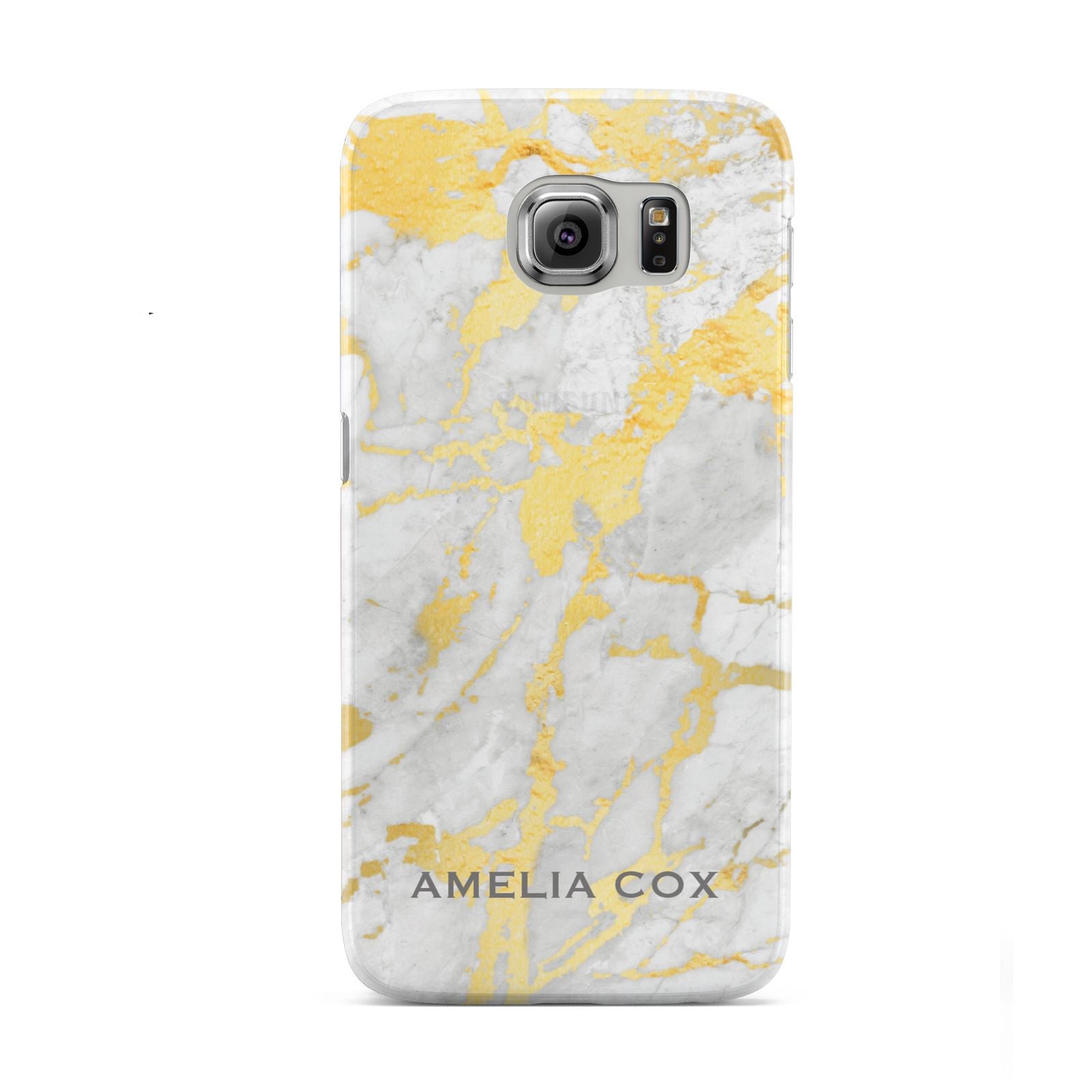 Gold Marble Name Personalised Samsung Galaxy S6 Case