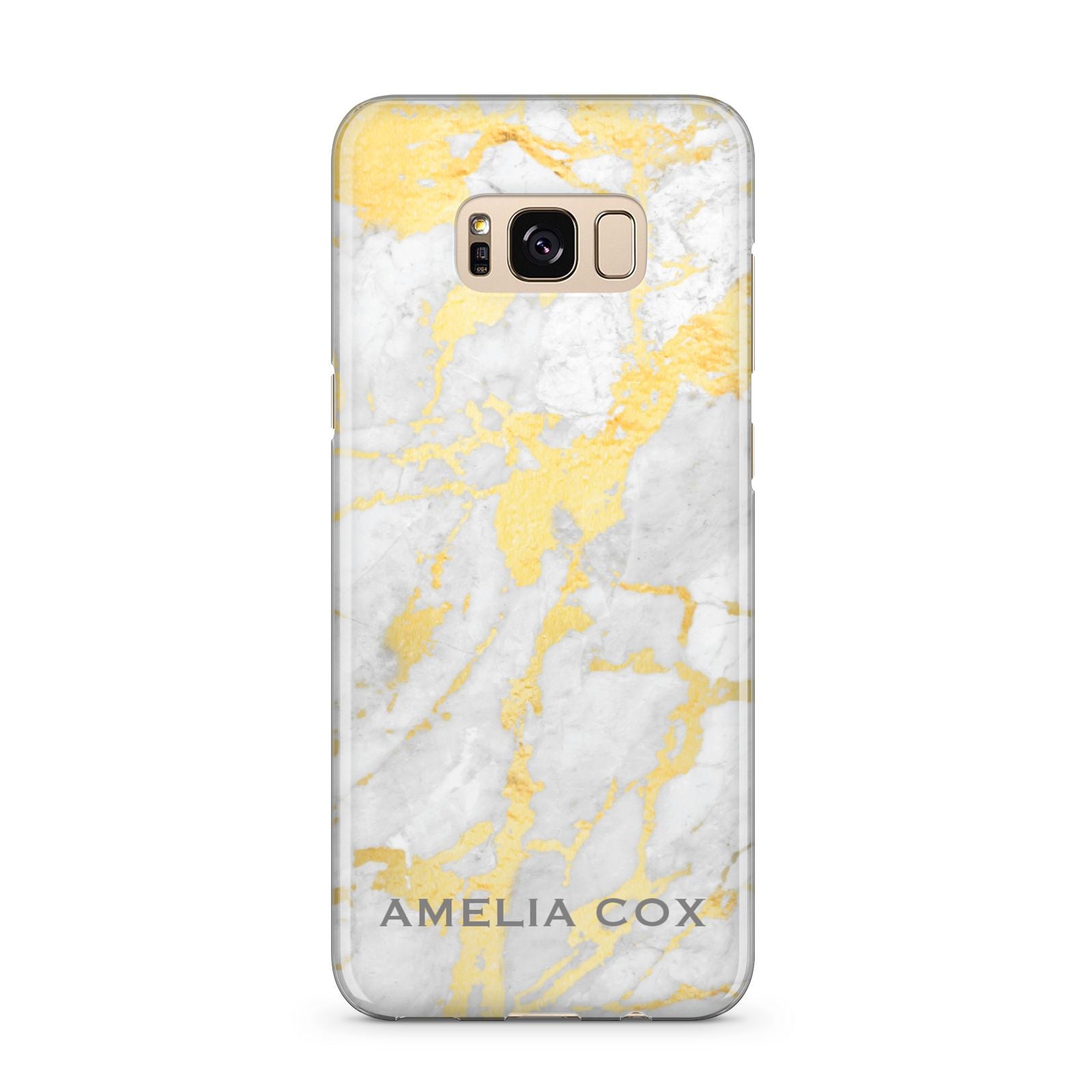 Gold Marble Name Personalised Samsung Galaxy S8 Plus Case