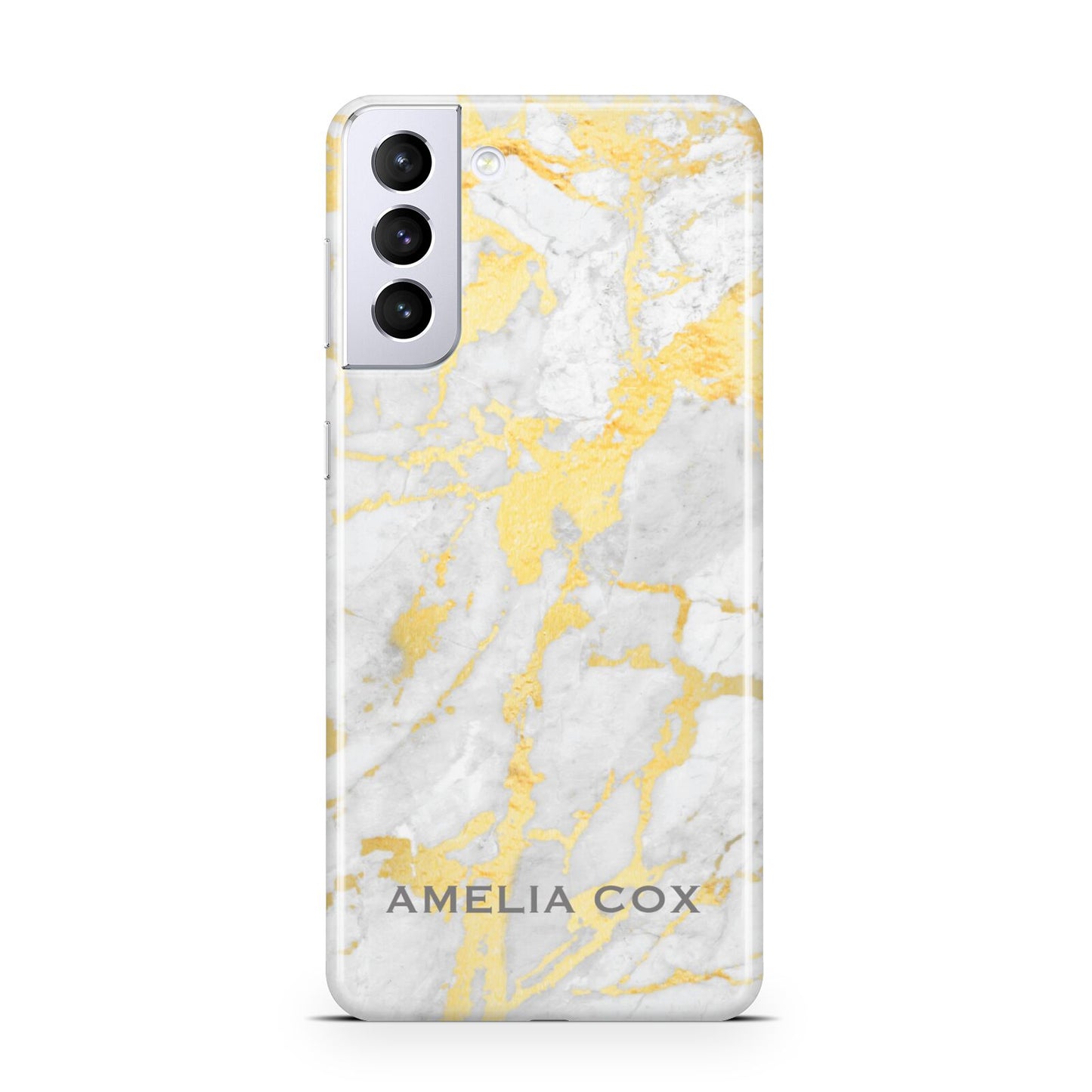 Gold Marble Name Personalised Samsung S21 Plus Case