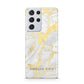 Gold Marble Name Personalised Samsung S21 Ultra Case