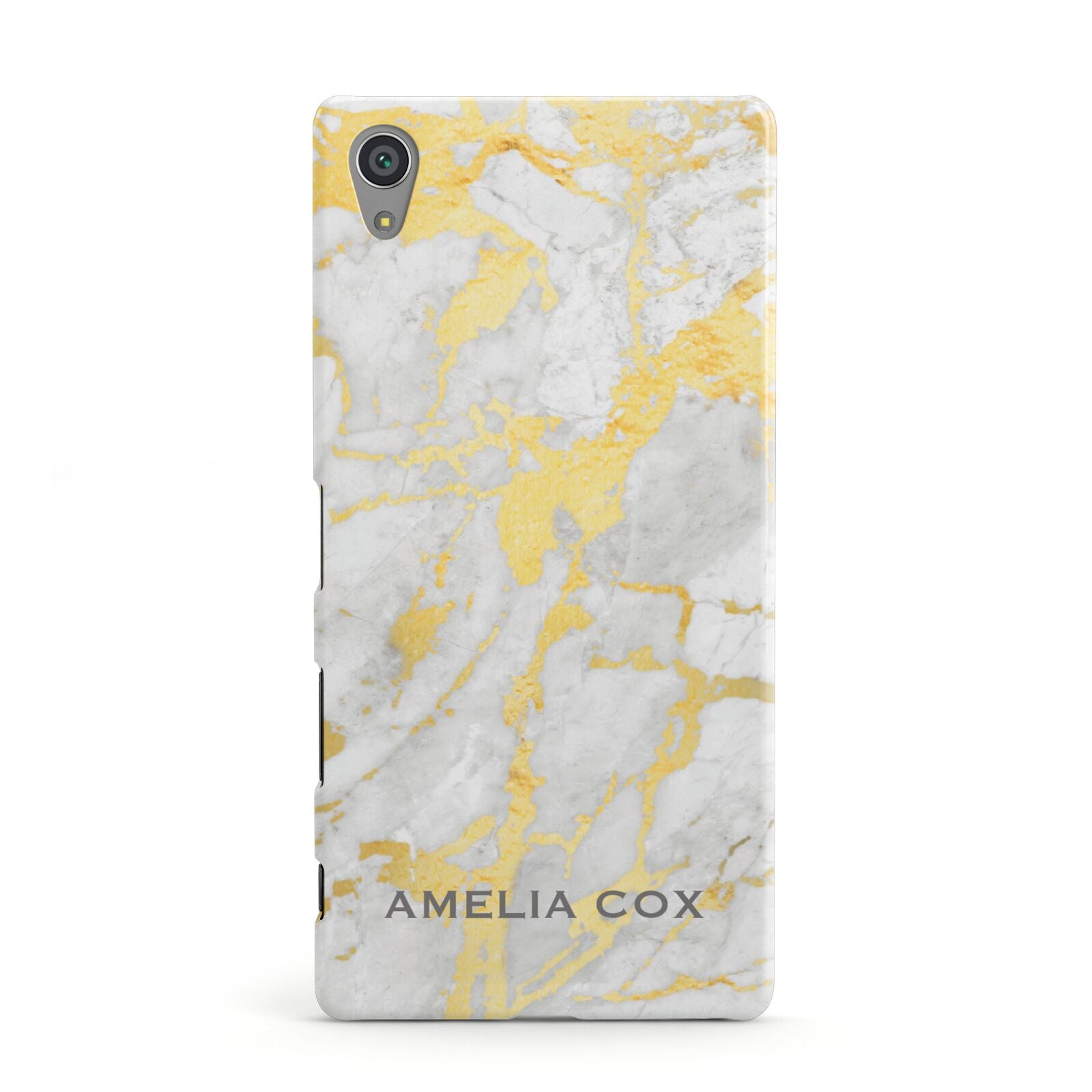 Gold Marble Name Personalised Sony Xperia Case