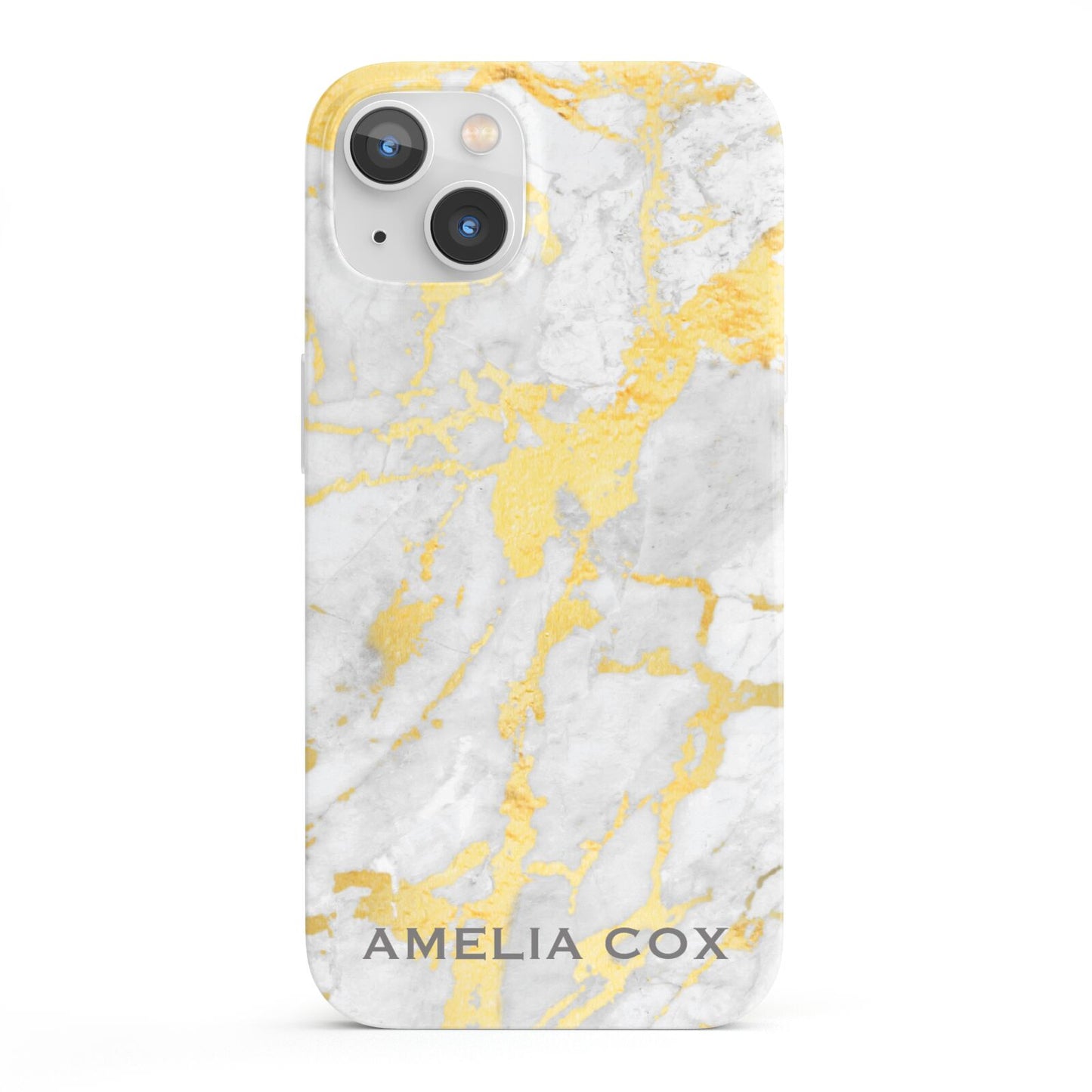 Gold Marble Name Personalised iPhone 13 Full Wrap 3D Snap Case
