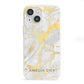 Gold Marble Name Personalised iPhone 13 Mini Clear Bumper Case