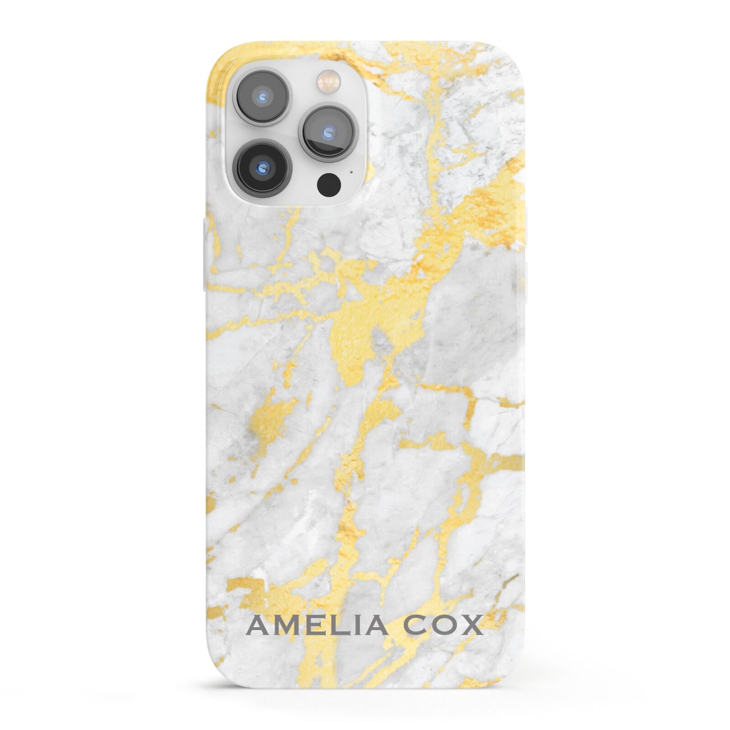 Gold Marble Name Personalised iPhone 13 Pro Max Full Wrap 3D Snap Case