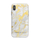 Gold Marble Name Personalised iPhone X Bumper Case on Silver iPhone Alternative Image 1