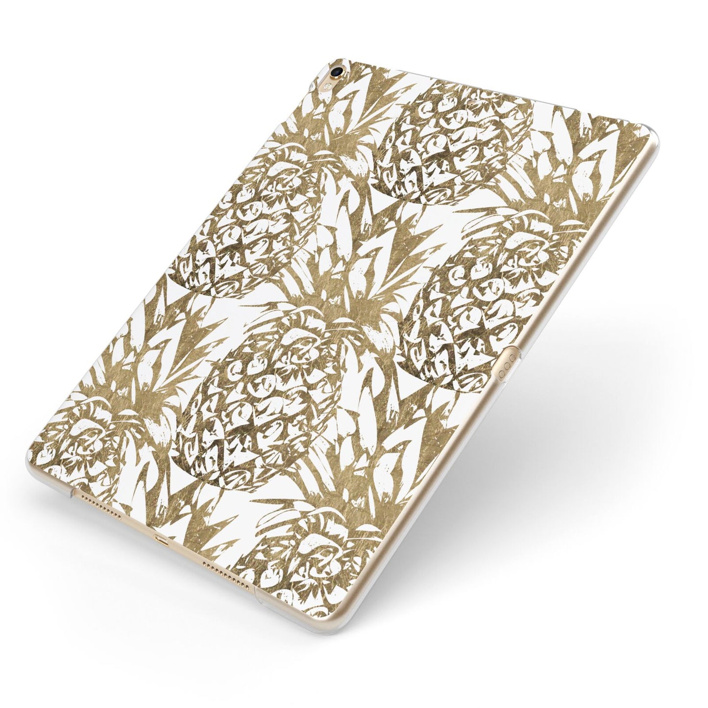 Gold Pineapple Fruit Apple iPad Case on Gold iPad Side View