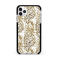 Gold Pineapple Fruit Apple iPhone 11 Pro Max in Silver with Black Impact Case