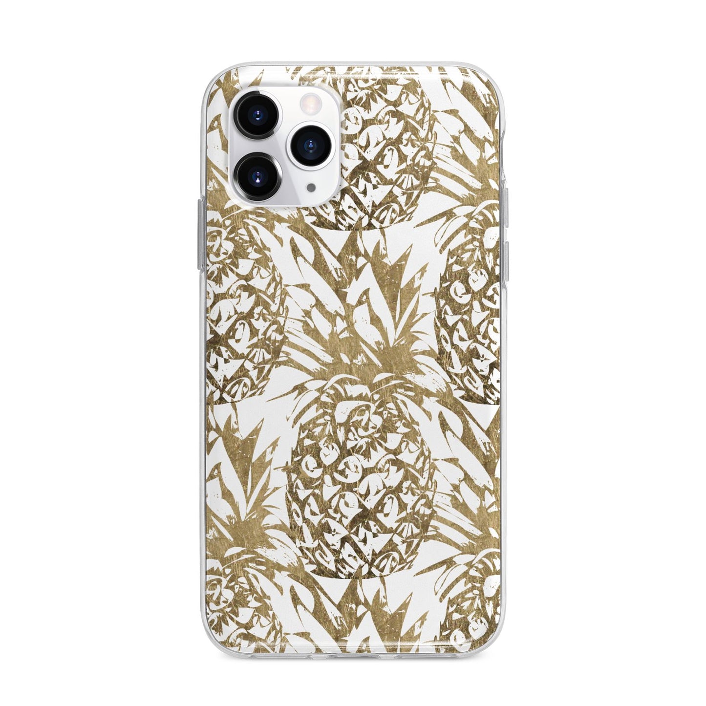 Gold Pineapple Fruit Apple iPhone 11 Pro Max in Silver with Bumper Case