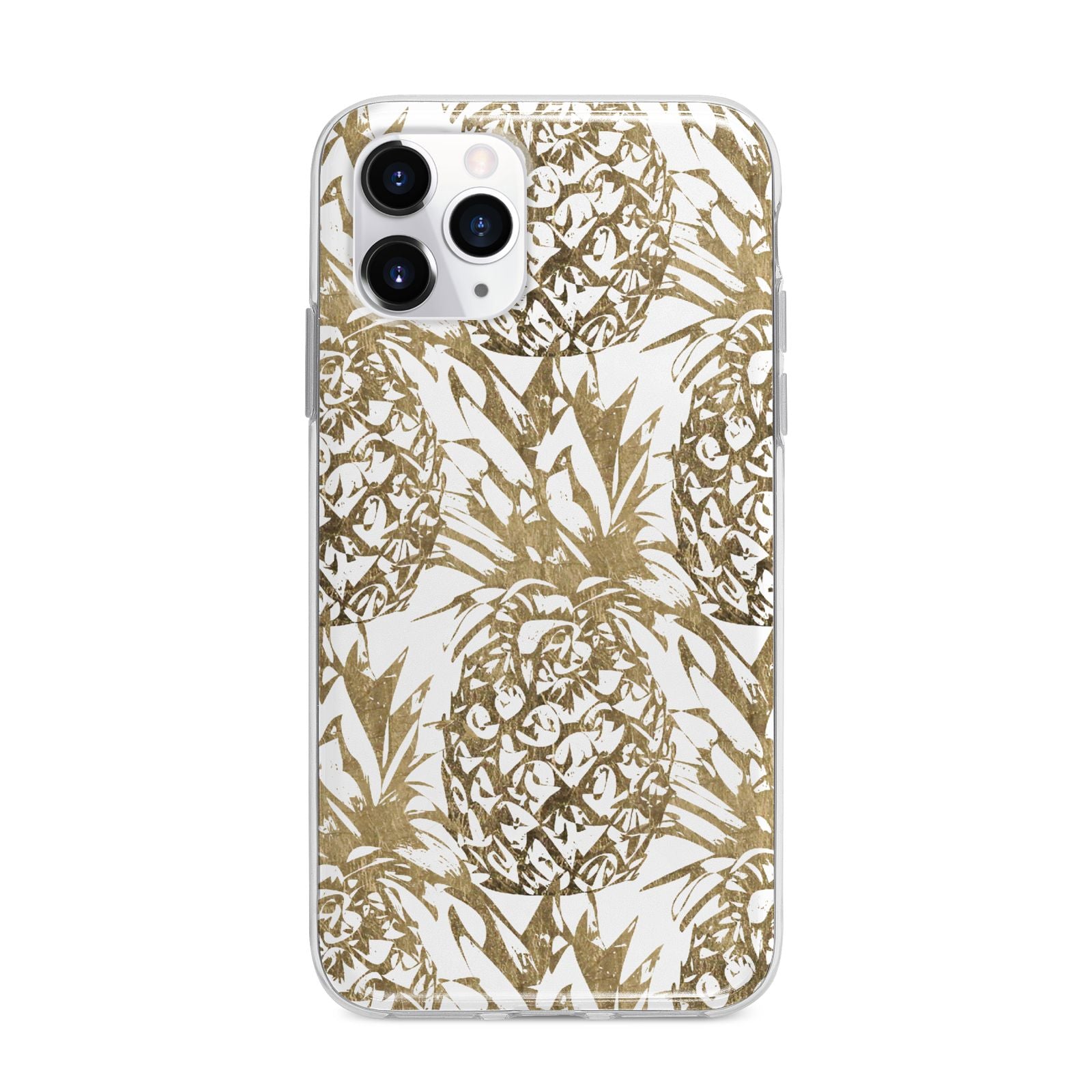 Gold Pineapple Fruit Apple iPhone 11 Pro in Silver with Bumper Case