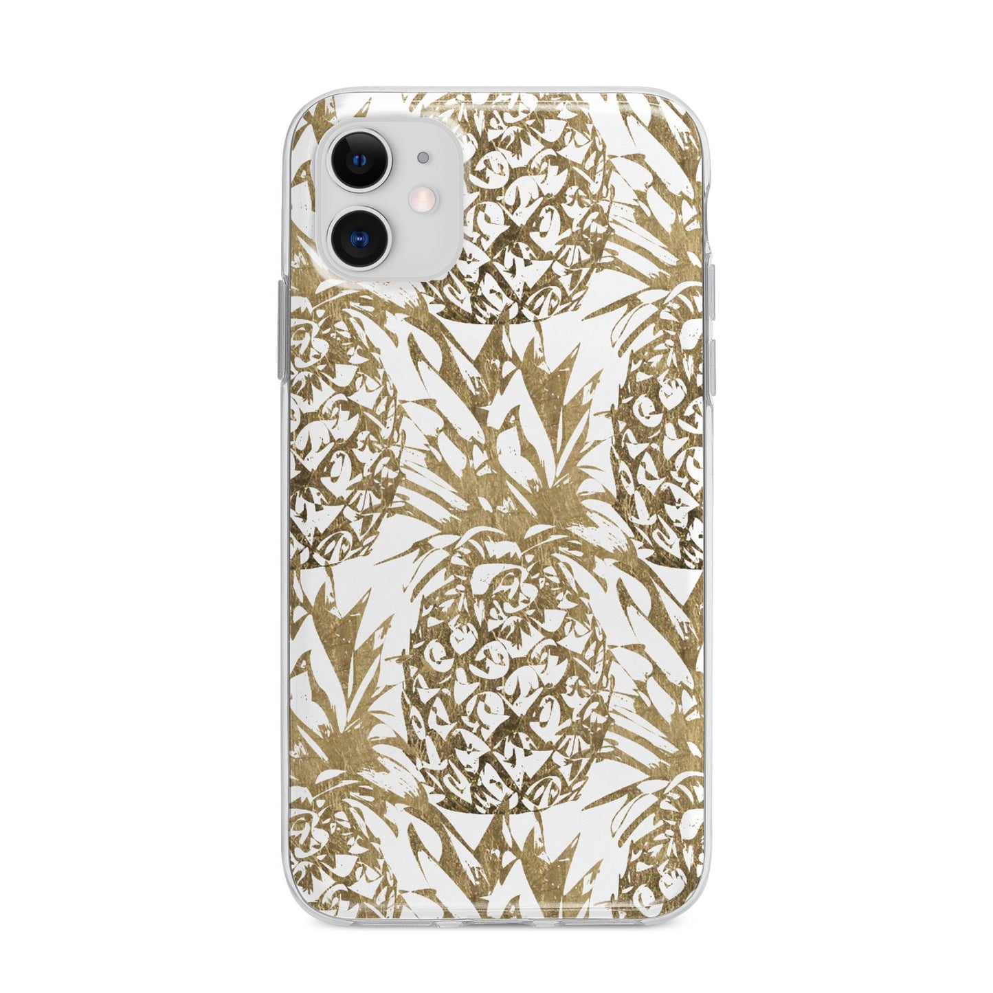 Gold Pineapple Fruit Apple iPhone 11 in White with Bumper Case