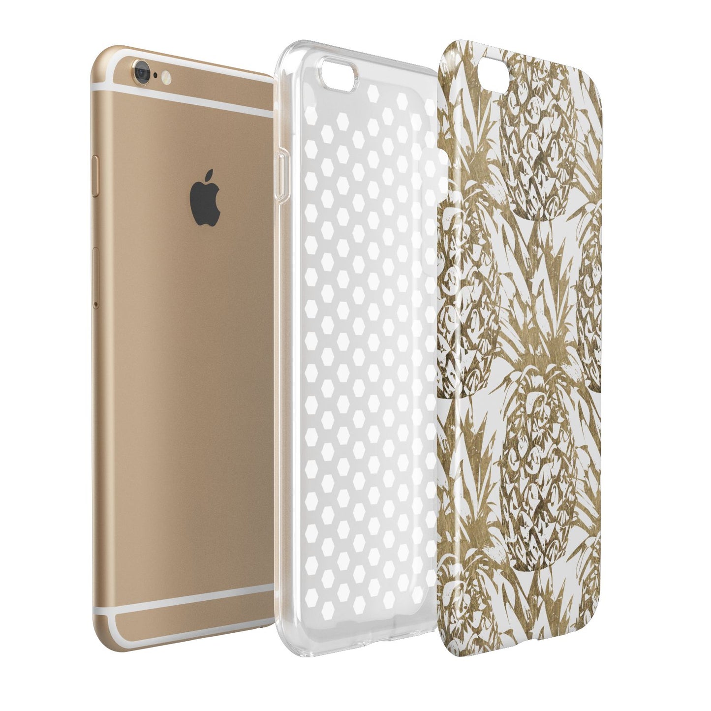 Gold Pineapple Fruit Apple iPhone 6 Plus 3D Tough Case