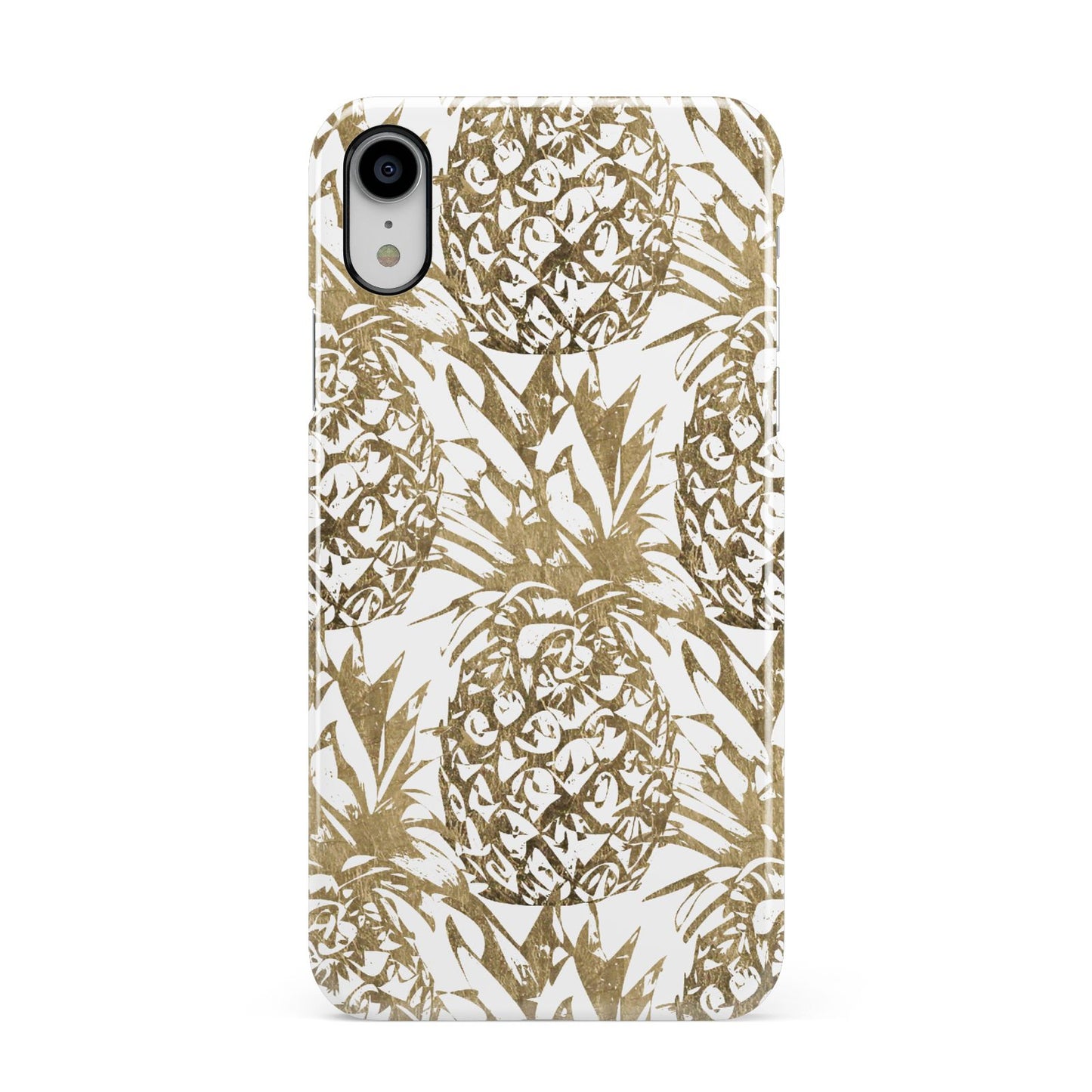 Gold Pineapple Fruit Apple iPhone XR White 3D Snap Case
