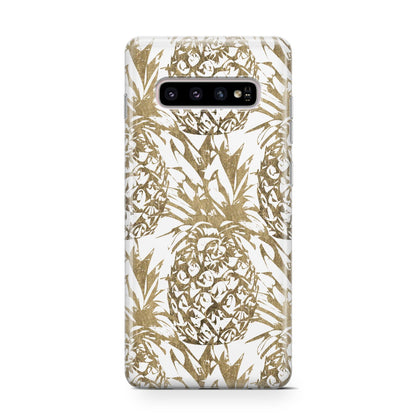 Gold Pineapple Fruit Samsung Galaxy S10 Case