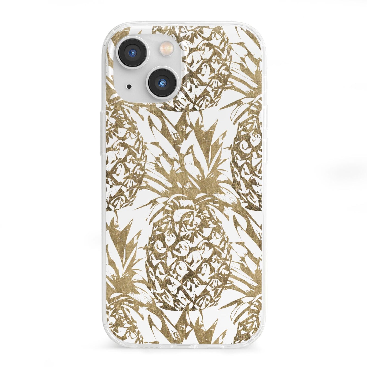 Gold Pineapple Fruit iPhone 13 Mini Clear Bumper Case