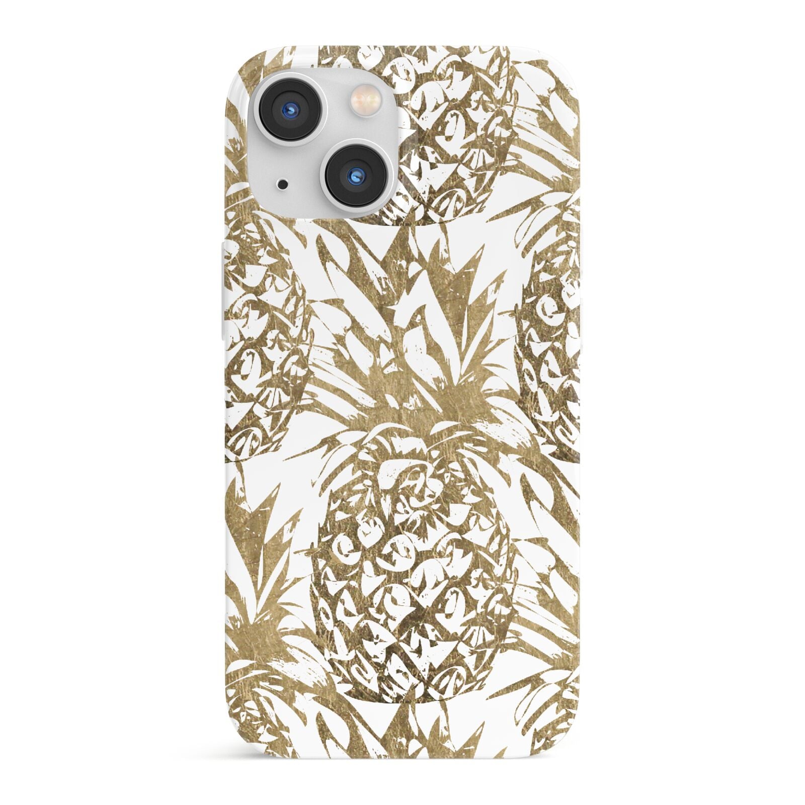 Gold Pineapple Fruit iPhone 13 Mini Full Wrap 3D Snap Case