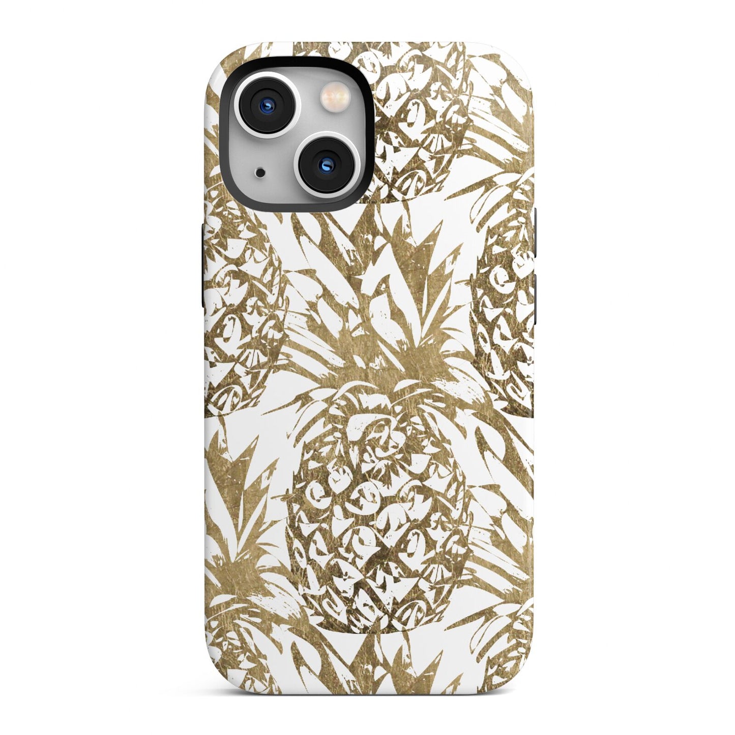 Gold Pineapple Fruit iPhone 13 Mini Full Wrap 3D Tough Case