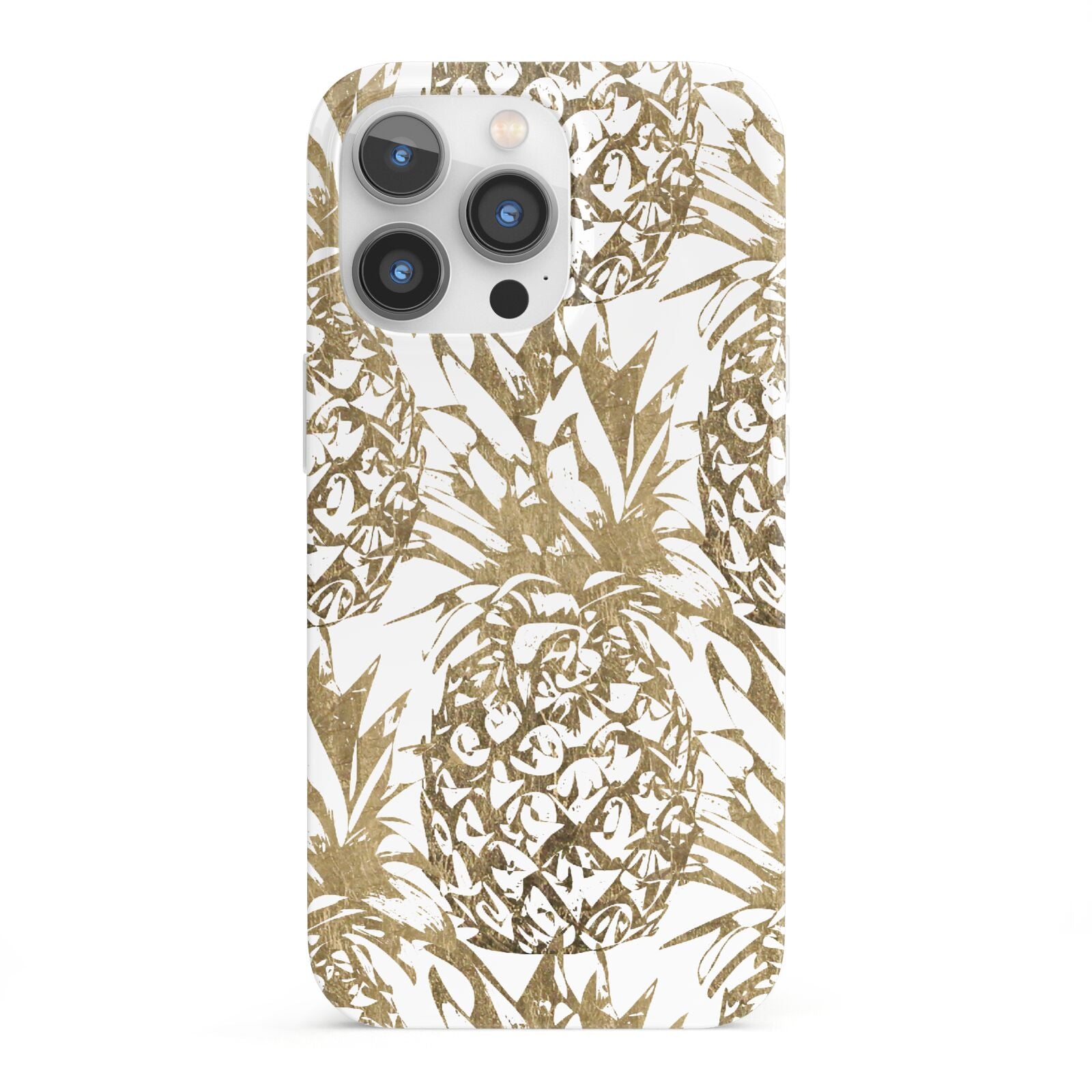 Gold Pineapple Fruit iPhone 13 Pro Full Wrap 3D Snap Case