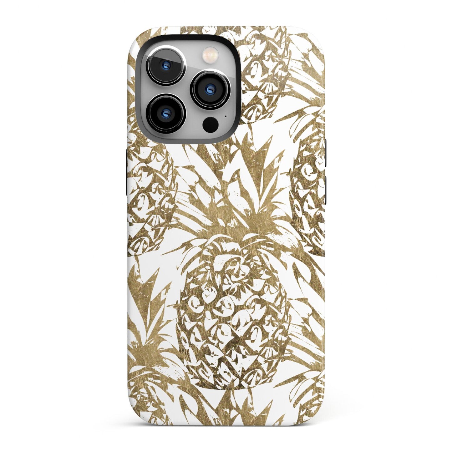 Gold Pineapple Fruit iPhone 13 Pro Full Wrap 3D Tough Case