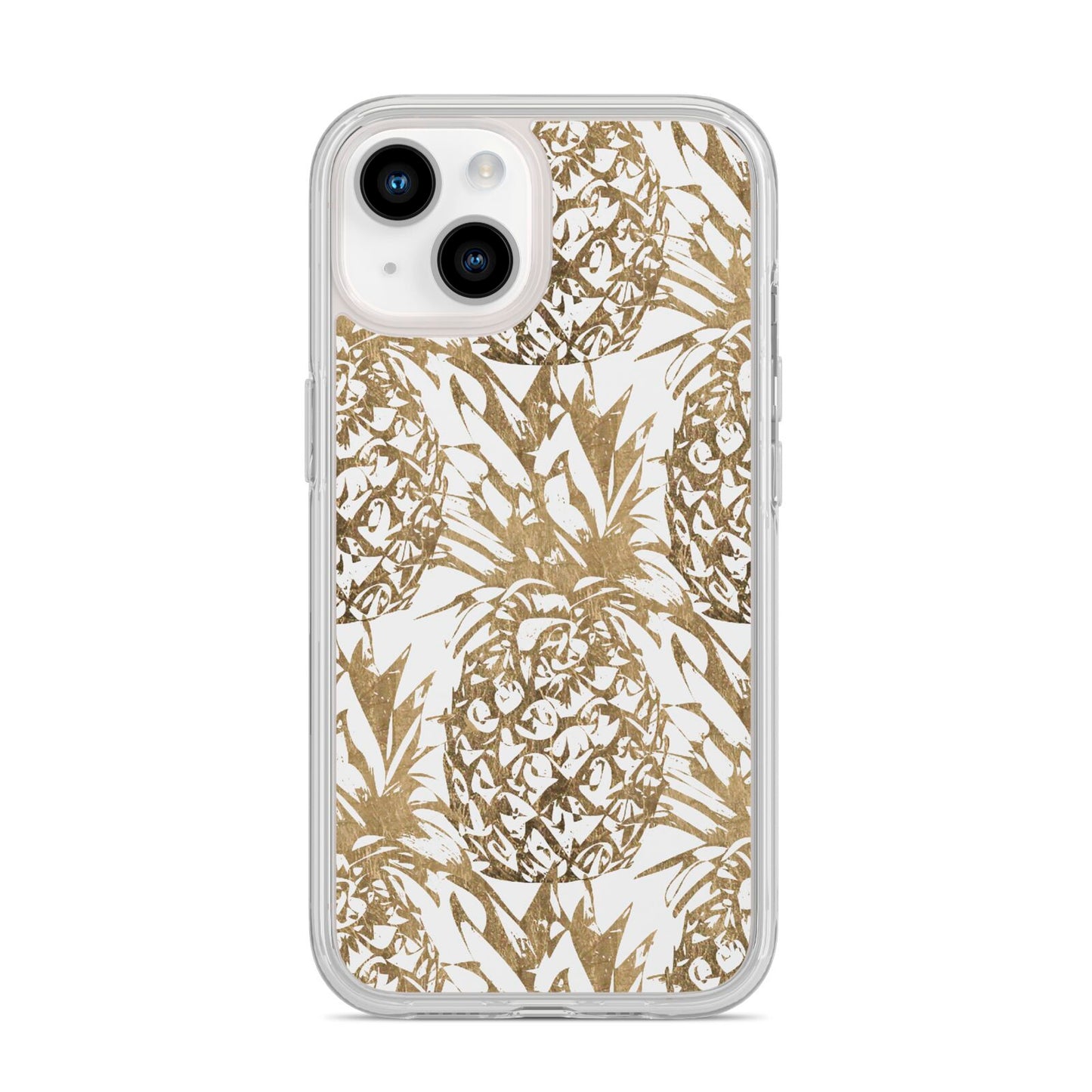 Gold Pineapple Fruit iPhone 14 Clear Tough Case Starlight