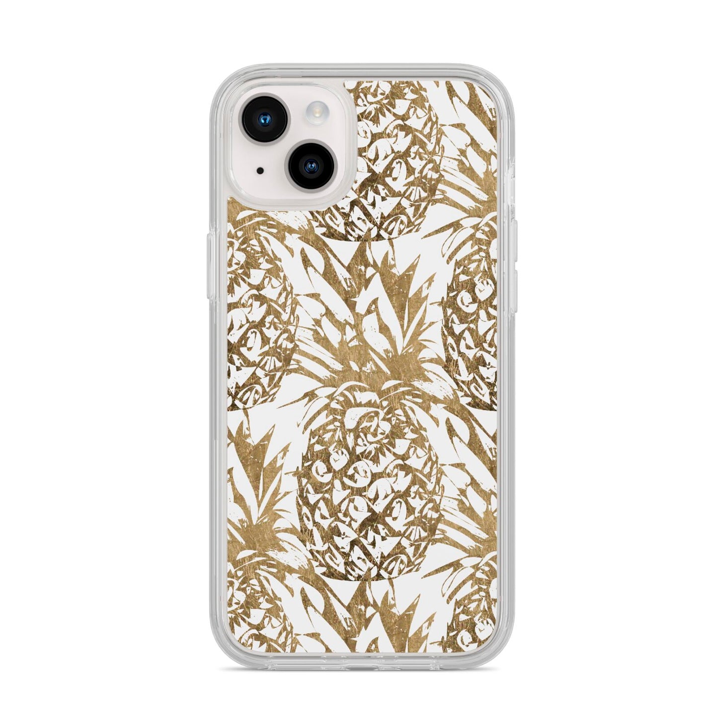 Gold Pineapple Fruit iPhone 14 Plus Clear Tough Case Starlight