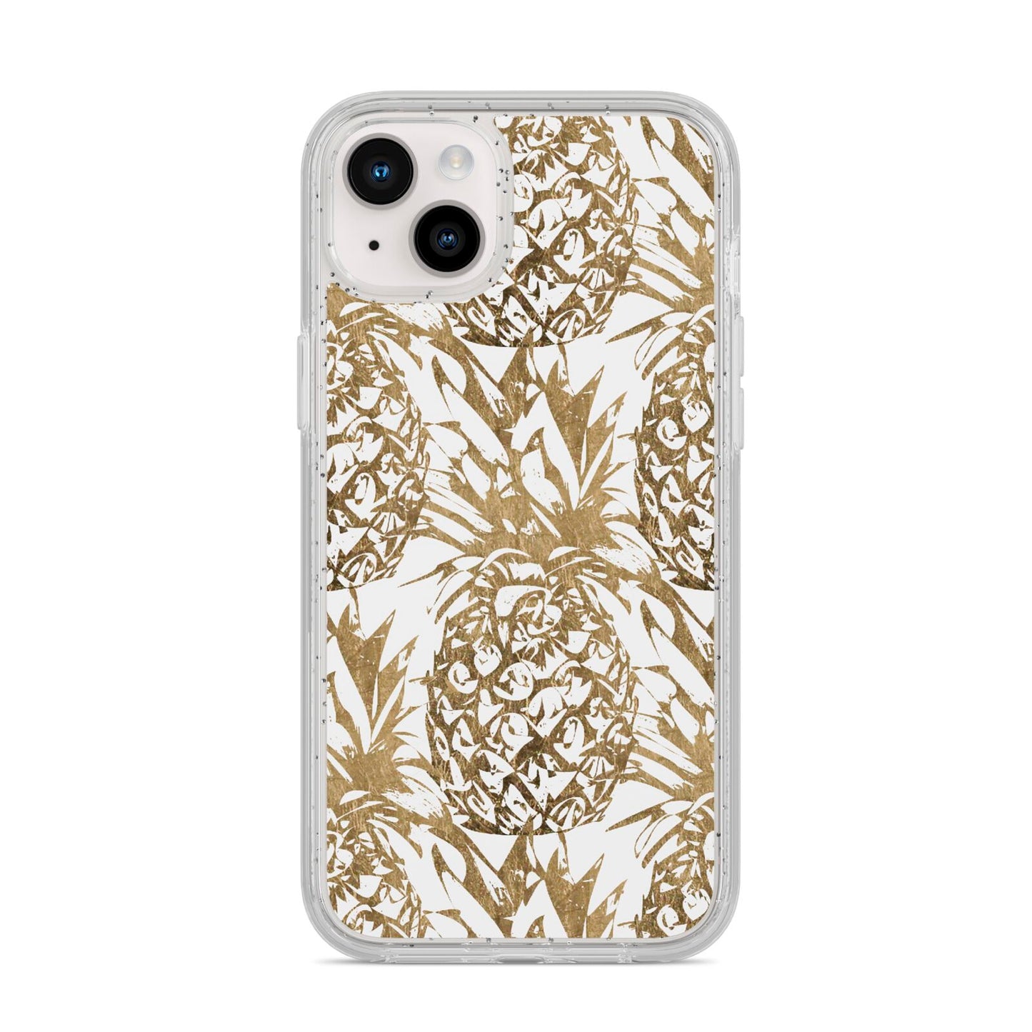 Gold Pineapple Fruit iPhone 14 Plus Glitter Tough Case Starlight