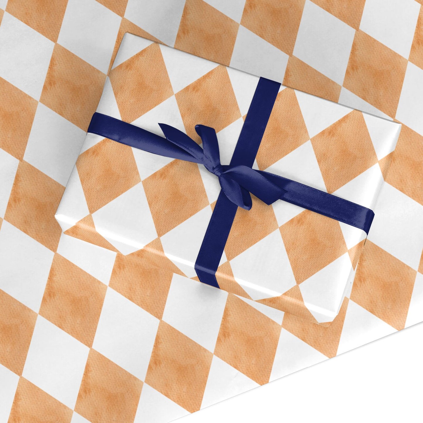 Gold White Harlequin Custom Wrapping Paper