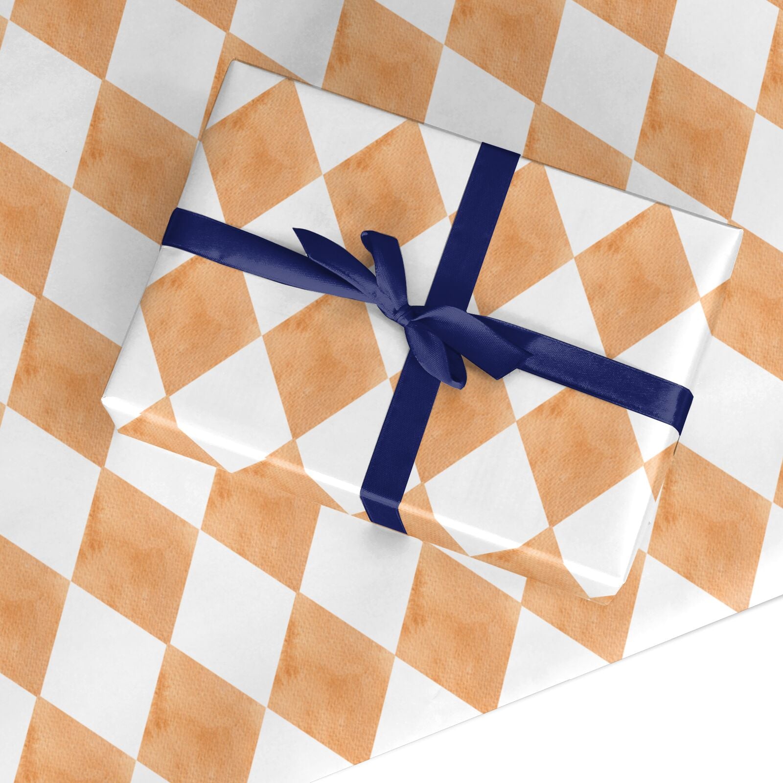 Gold White Harlequin Custom Wrapping Paper
