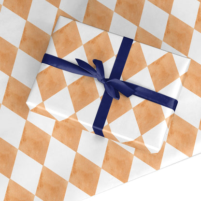 Gold White Harlequin Custom Wrapping Paper