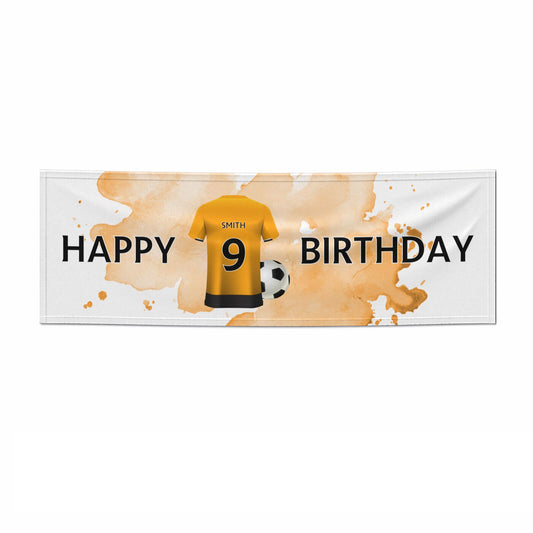 Gold and Black Football Shirt Personalised 6x2 Paper Banner