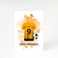 Gold and Black Football Shirt Personalised A5 Greetings Card